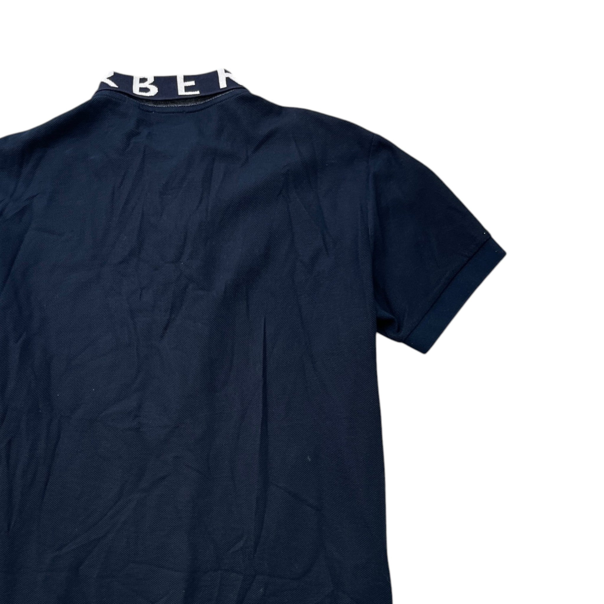 Men's Collar Logo Polo Shirt Navy Size S