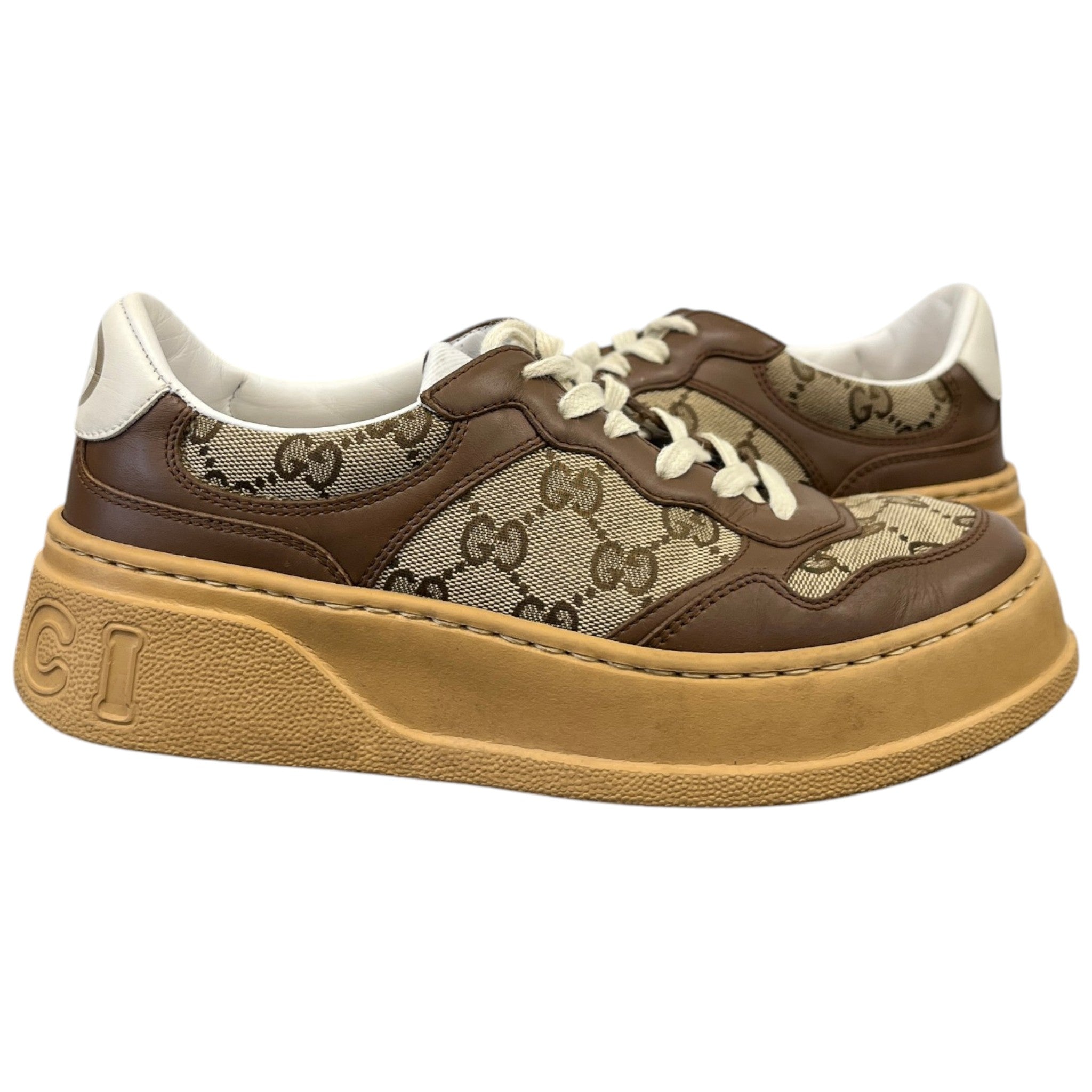 Women's Gg Supreme Oversized Low Trainers Tan Size EU 37.5 / UK 4.5