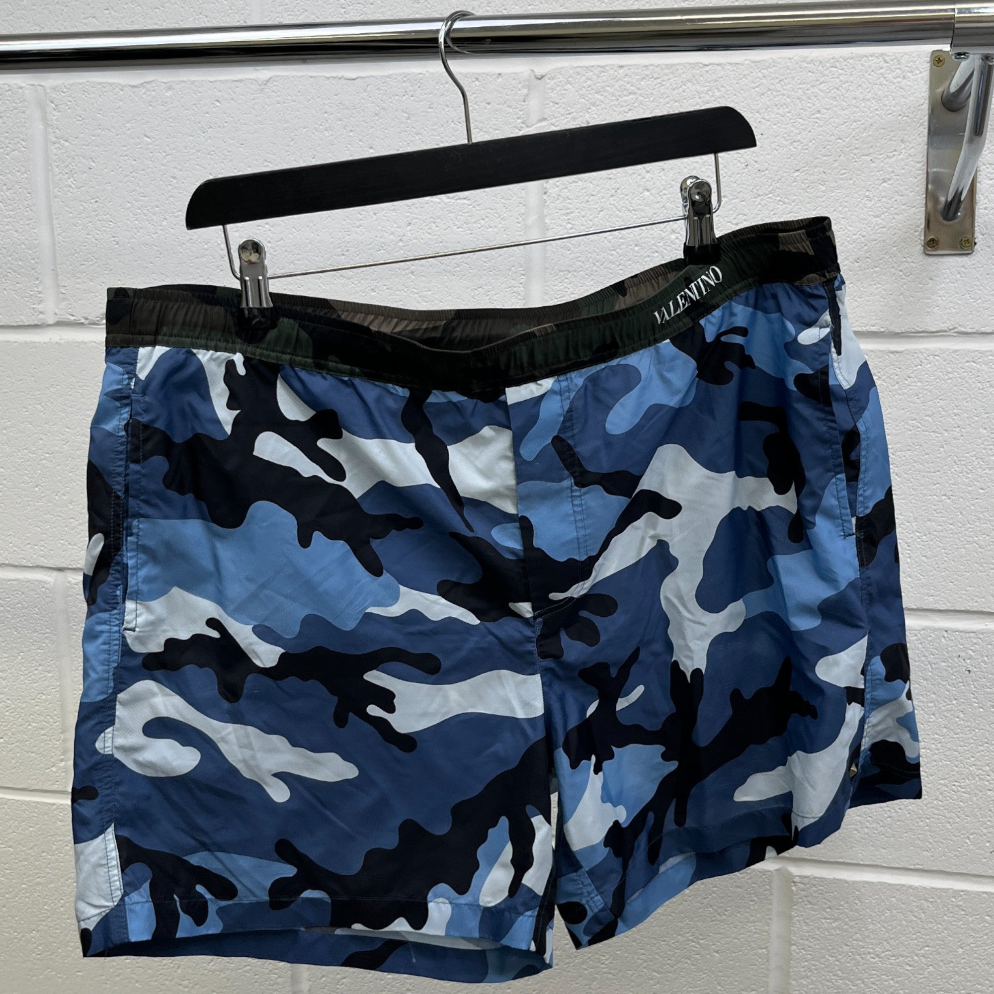 Men's Camoflague Swim Shorts Blue Size XXL