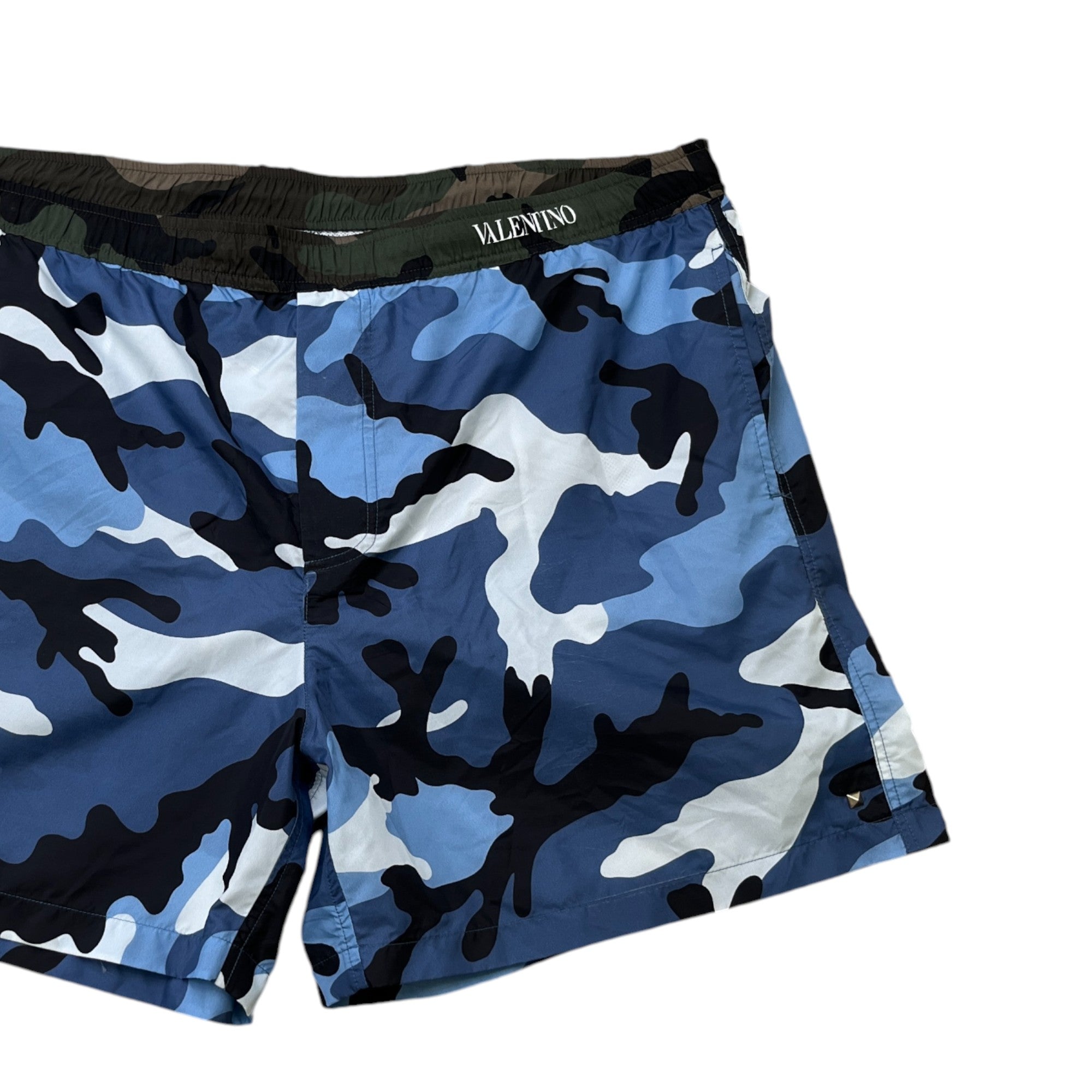 Men's Camoflague Swim Shorts Blue Size XXL