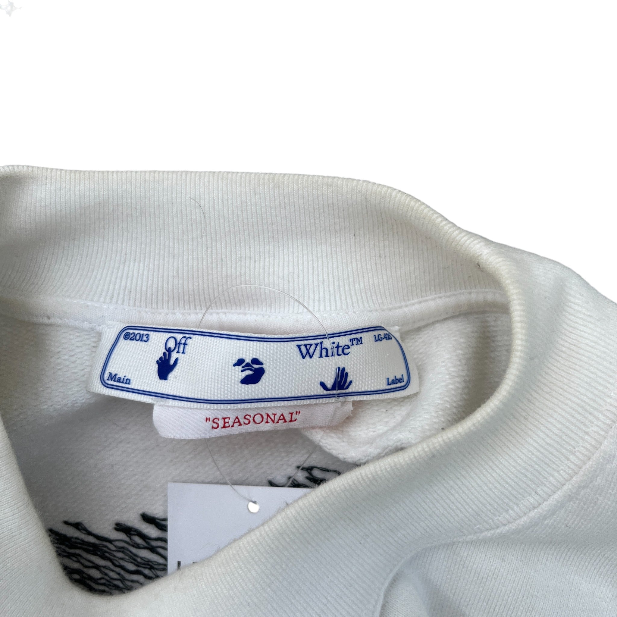 Men's Scribble Diag Boxy Sweatshirt White Size L