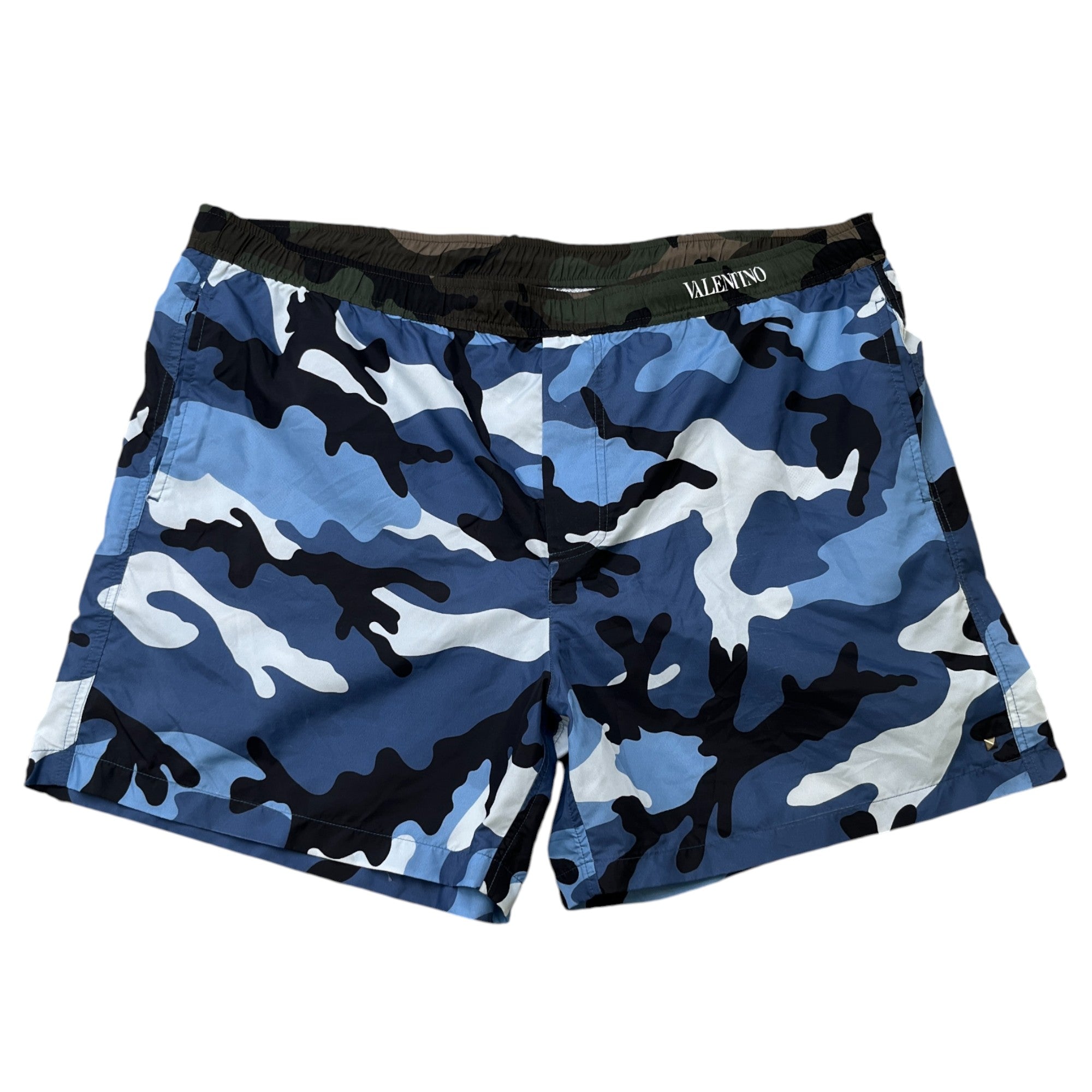 Men's Camoflague Swim Shorts Blue Size XXL