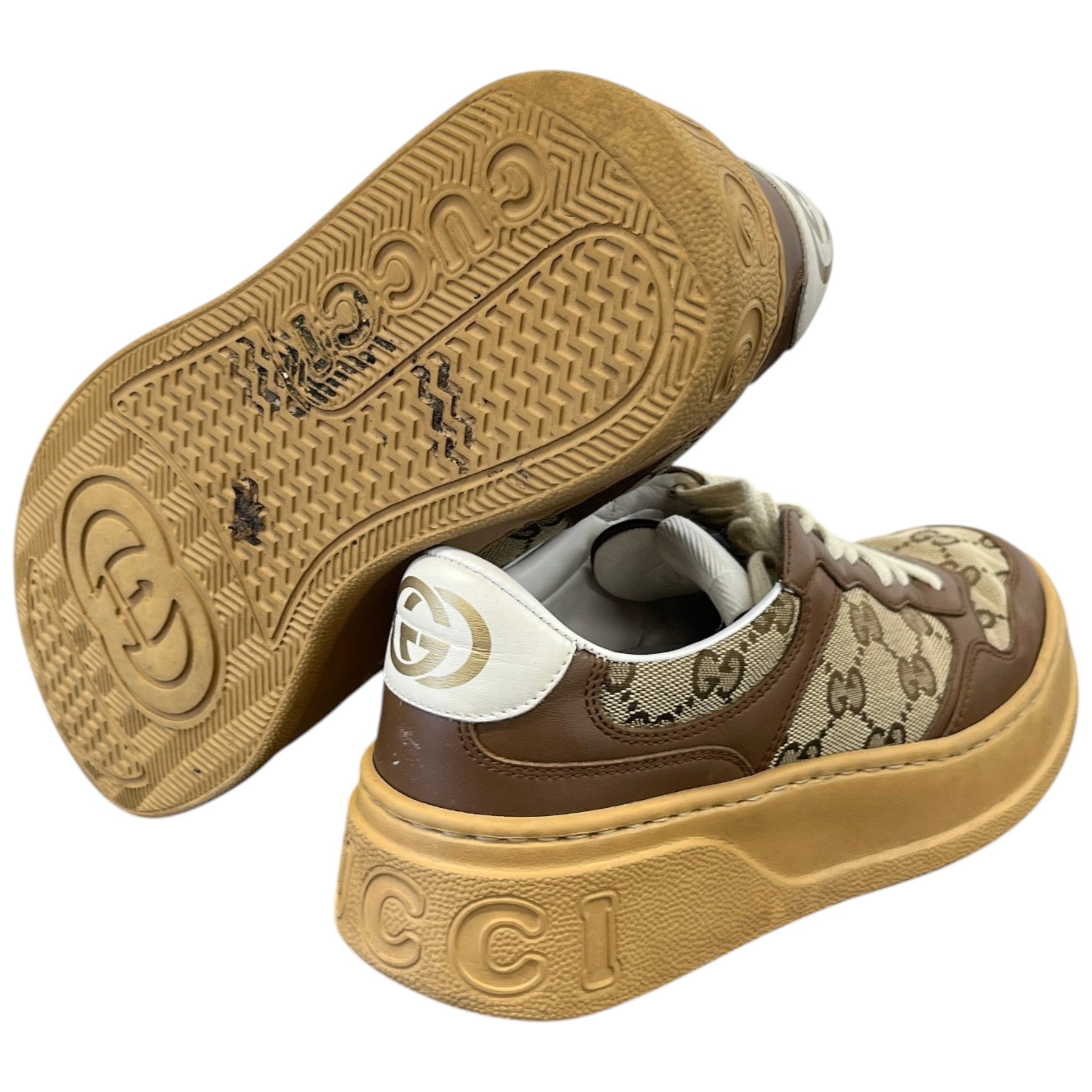 Women's Gg Supreme Oversized Low Trainers Tan Size EU 37.5 / UK 4.5