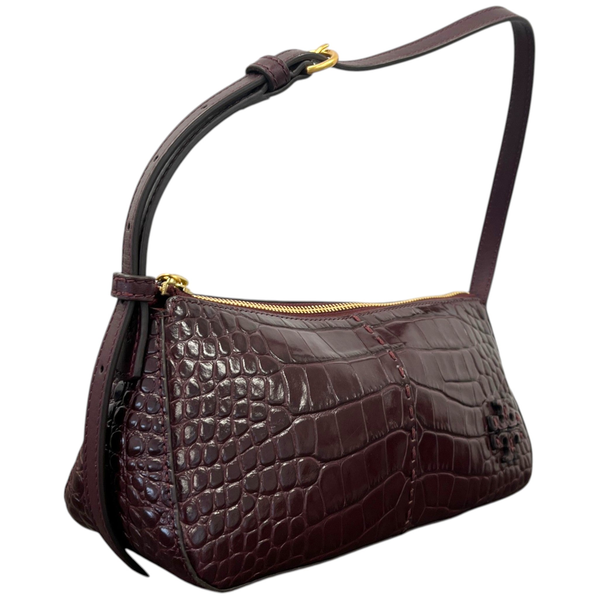 Women's Mcgraw Embossed Wedge Shoulder Bag Burgundy