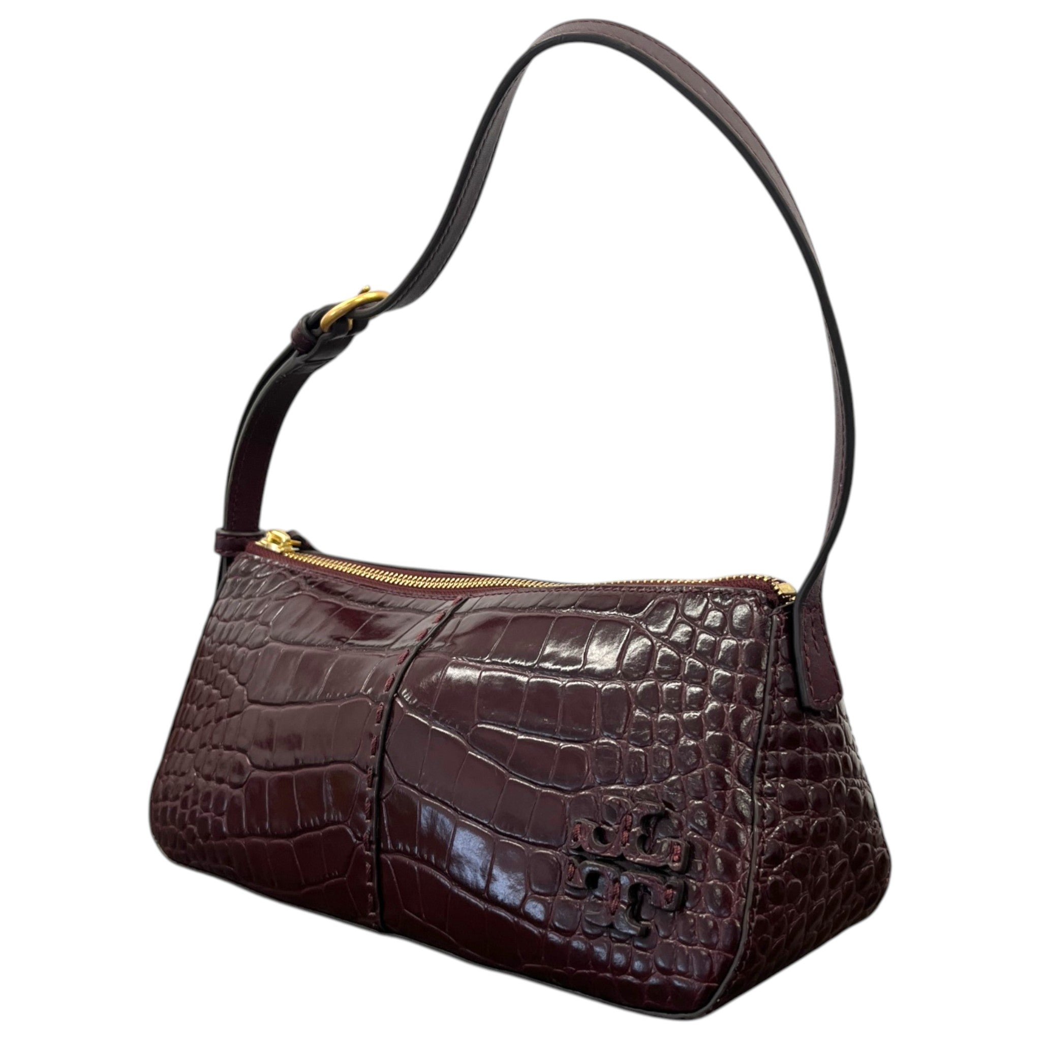 Women's Mcgraw Embossed Wedge Shoulder Bag Burgundy