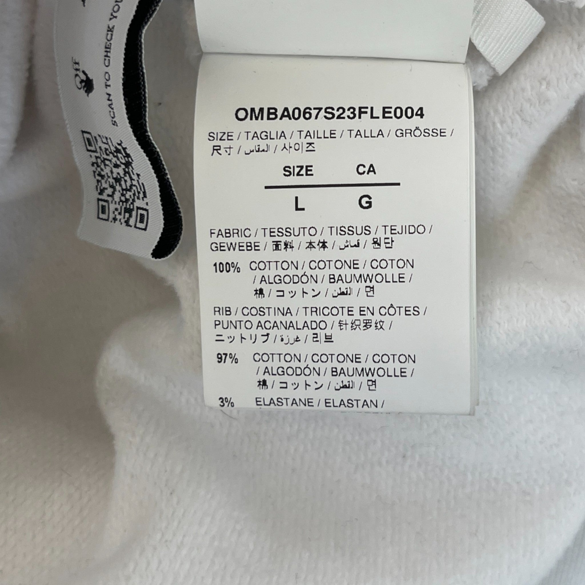 Men's Scribble Diag Boxy Sweatshirt White Size L