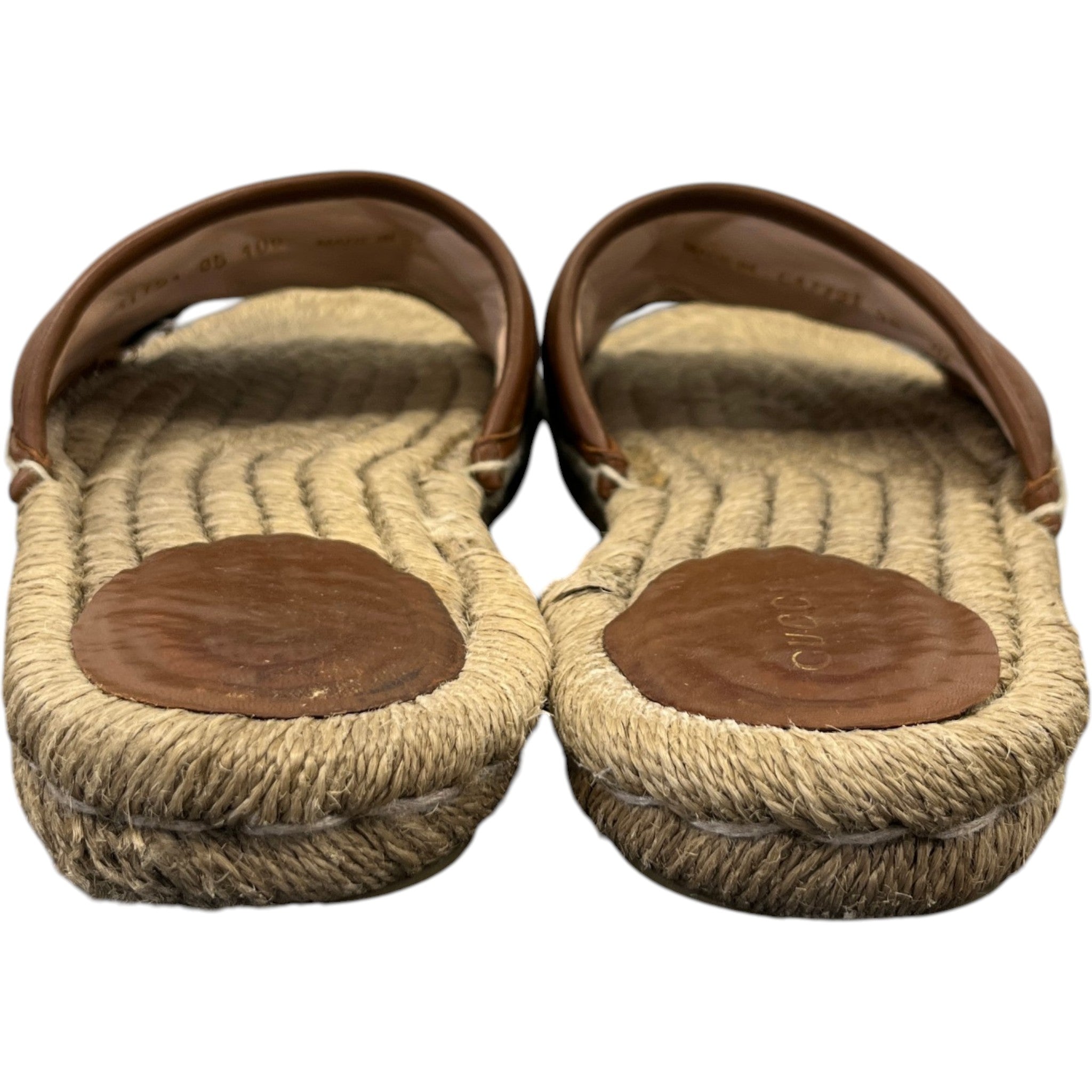 Women's Interlocking G Espadrilles Slides Brown Size EU 35 / UK 2