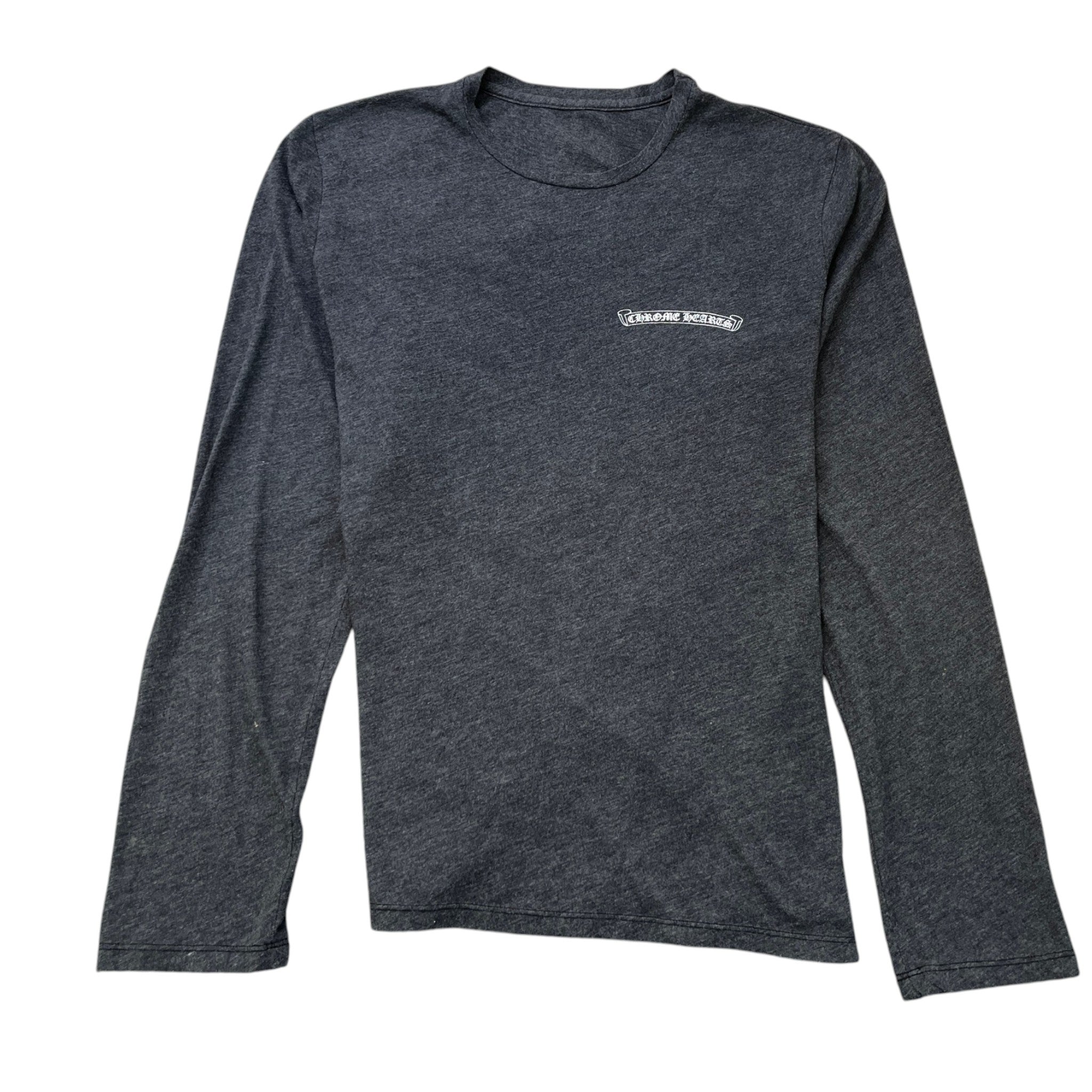 Men's Logo Print Long Sleeve T-Shirt Charcoal Size XL