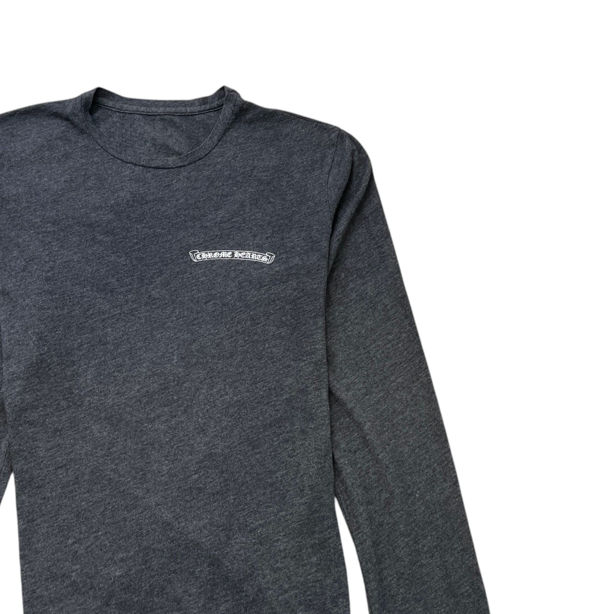 Men's Logo Print Long Sleeve T-Shirt Charcoal Size XL
