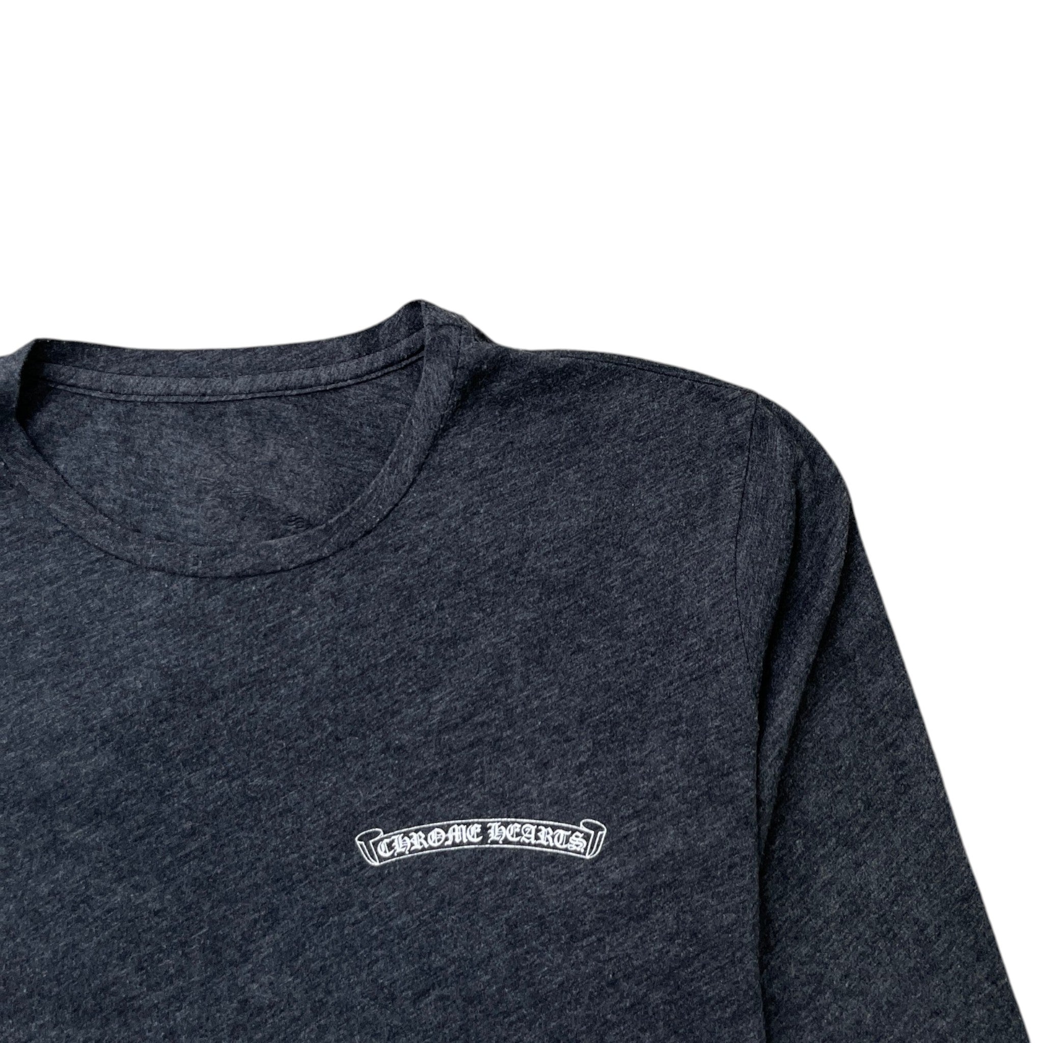 Men's Logo Print Long Sleeve T-Shirt Charcoal Size XL