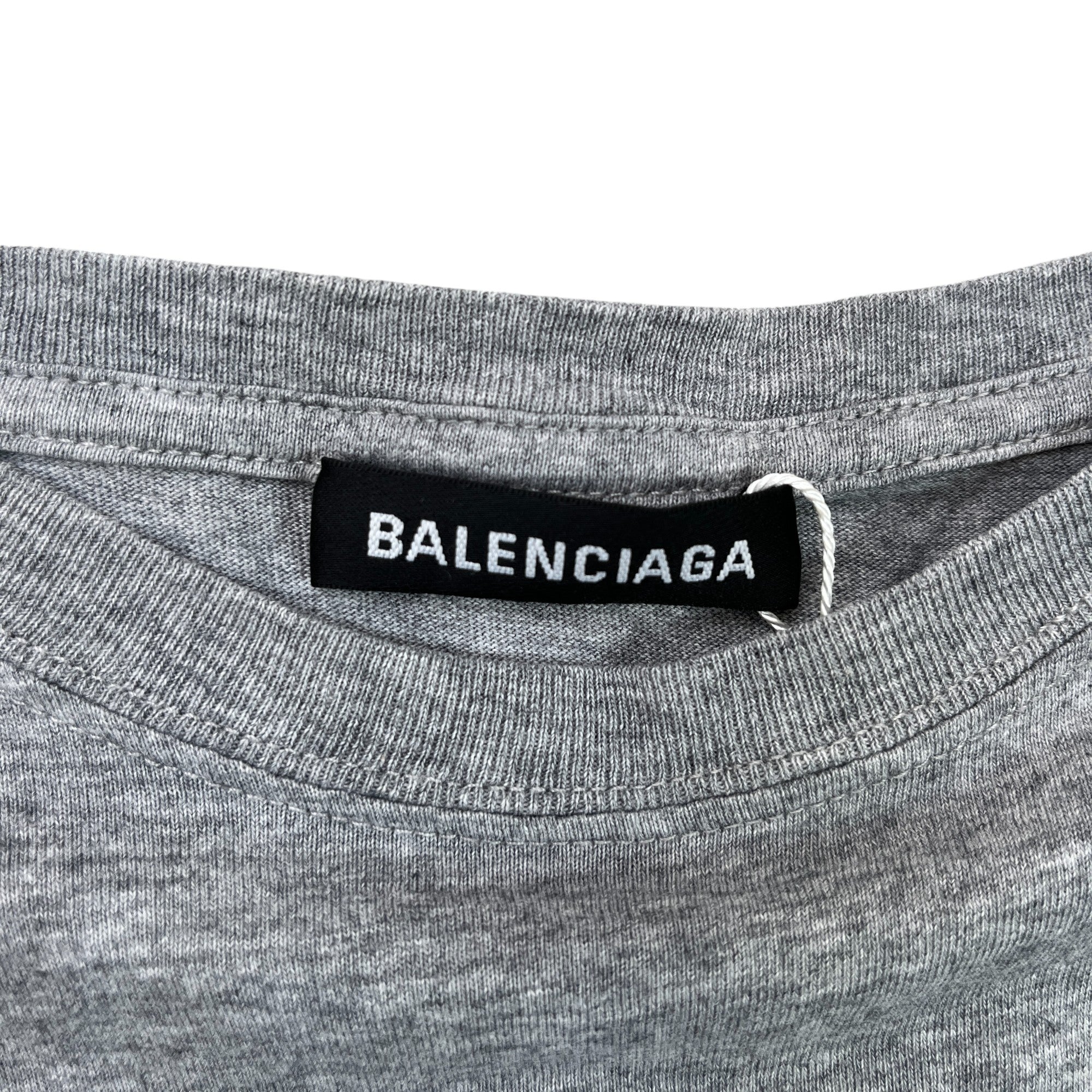 Men's Printed Logo T-Shirt Grey Size M