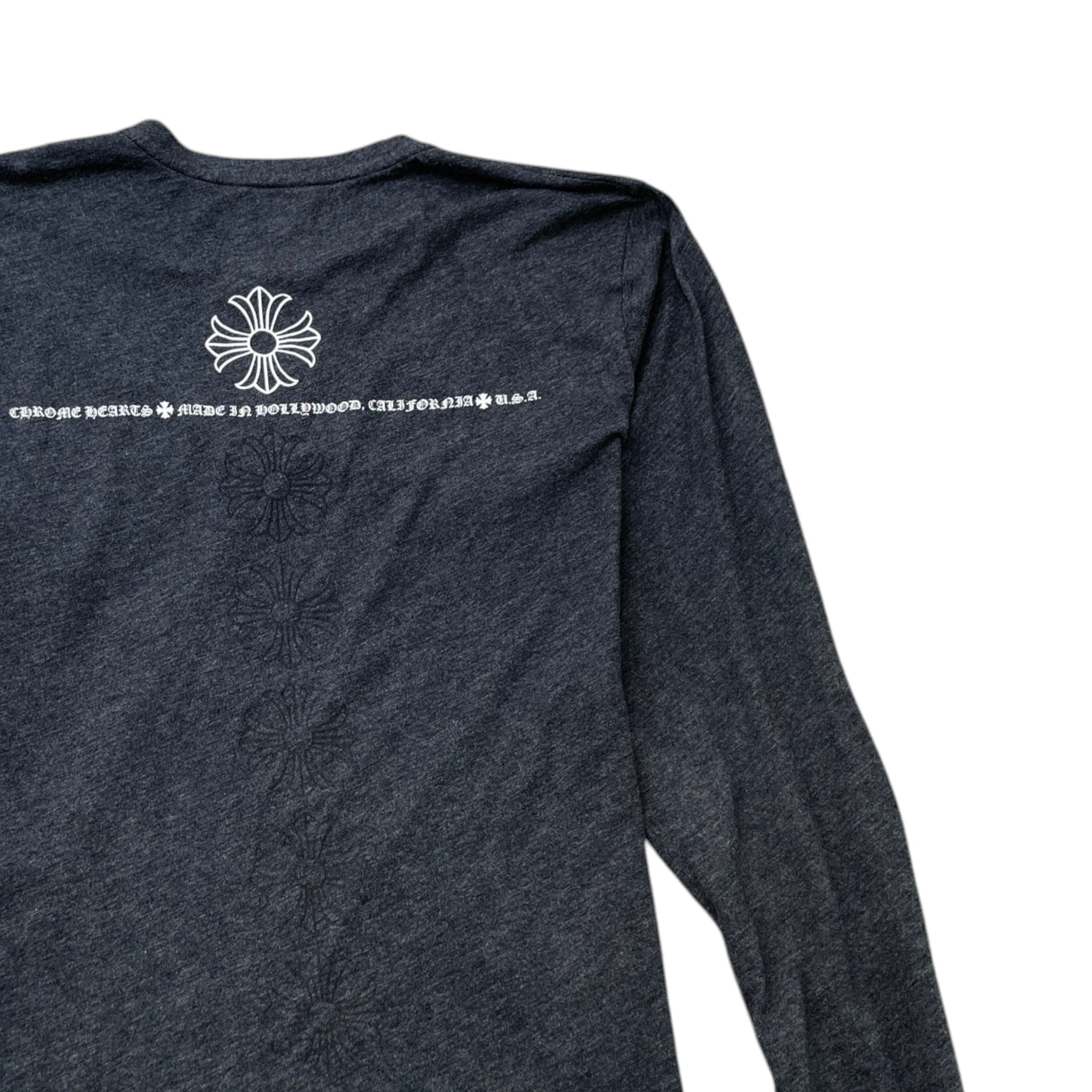 Men's Logo Print Long Sleeve T-Shirt Charcoal Size XL