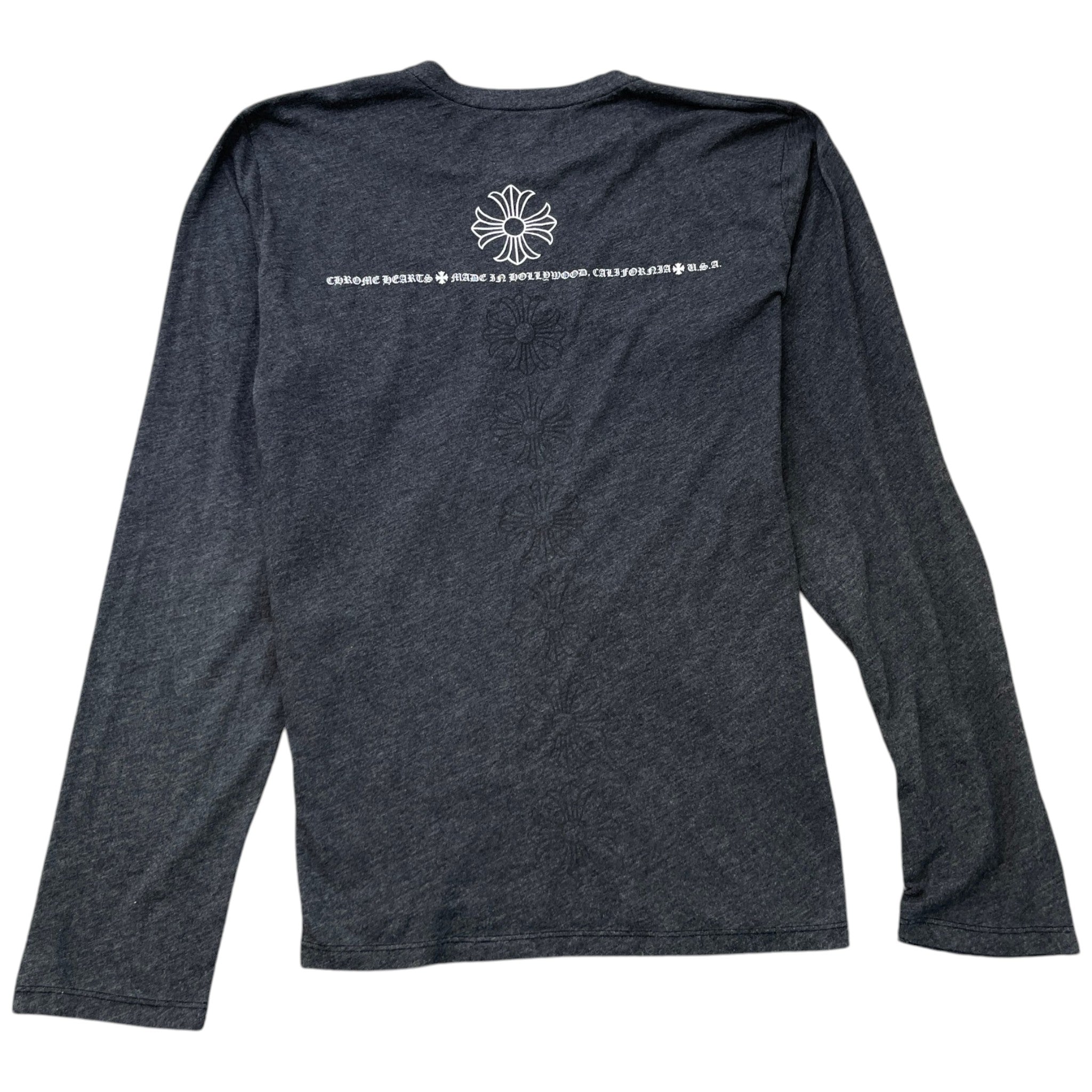 Men's Logo Print Long Sleeve T-Shirt Charcoal Size XL