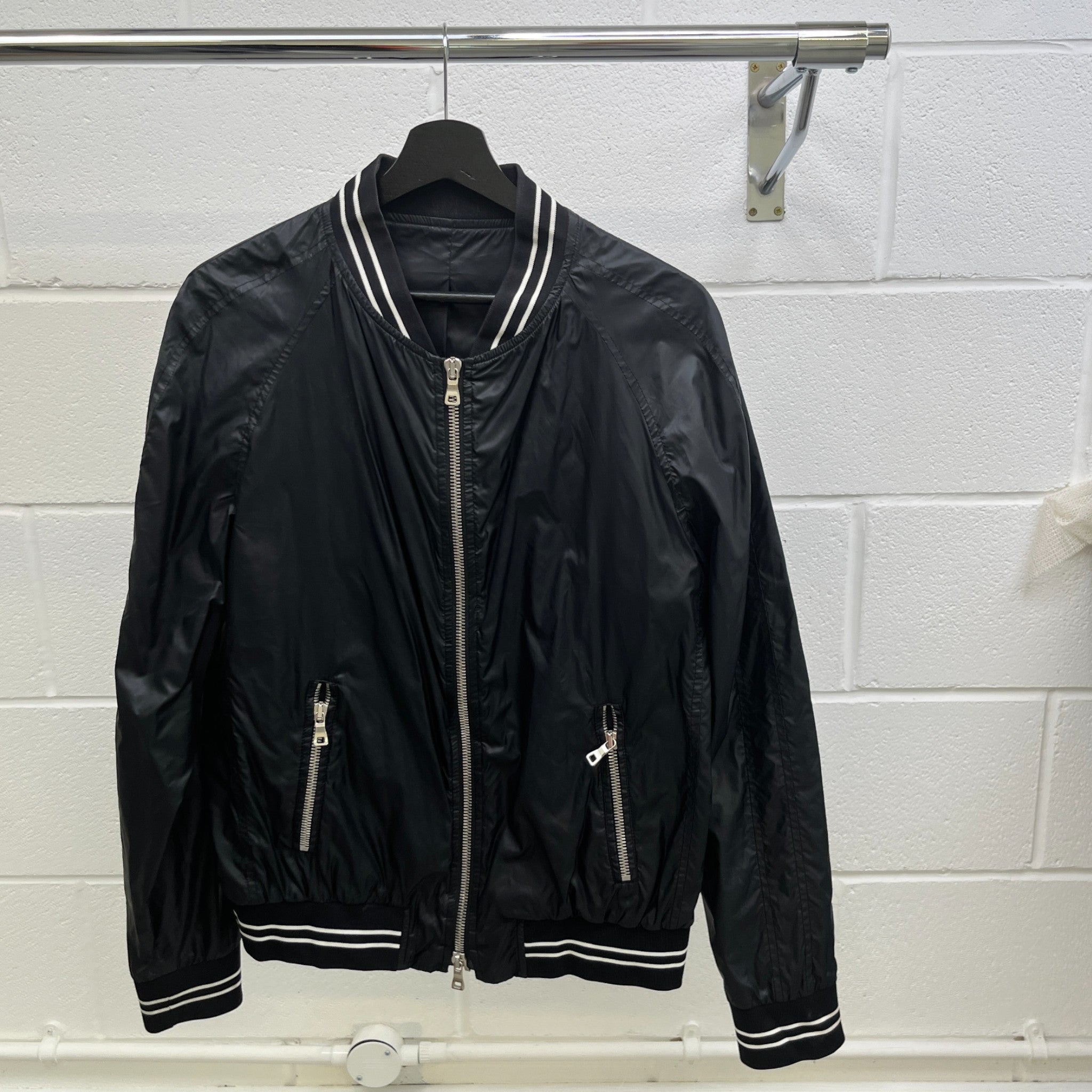 Men's Logo Print Bomber Jacket Black Size IT 50 / L