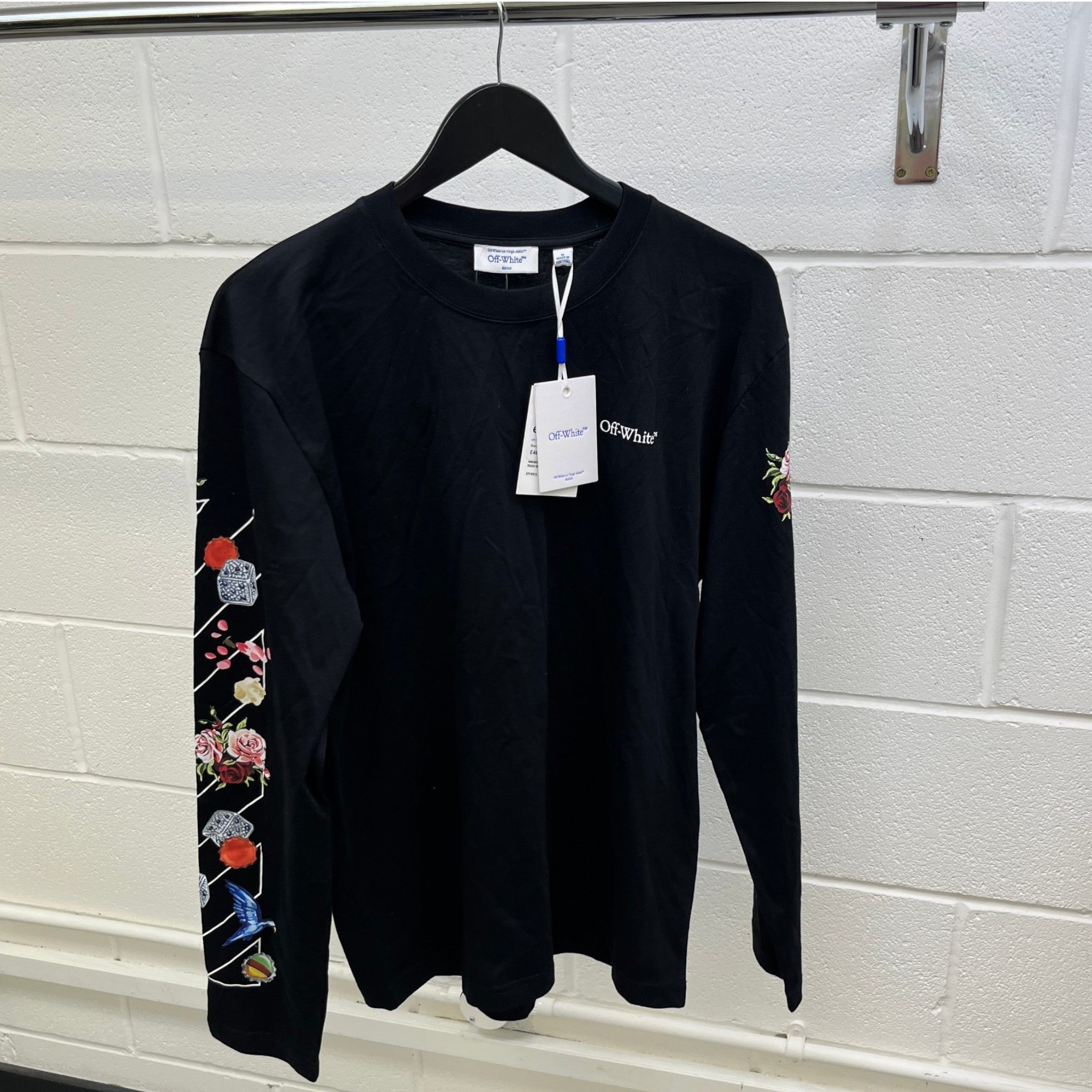 Men's Diag Skate Long Sleeve T-Shirt Black Size M