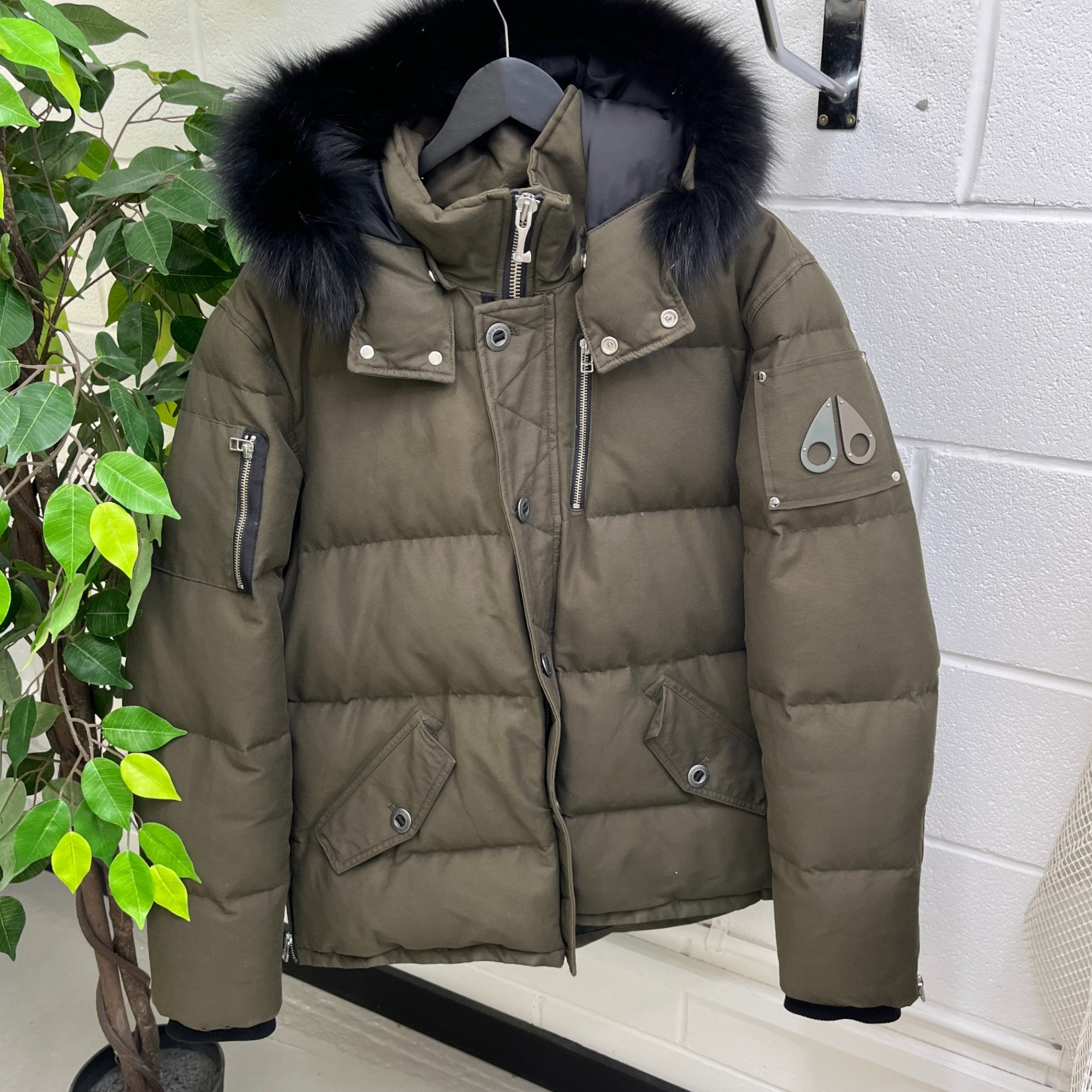 Men's 3Q Down Jacket Khaki Size XXL