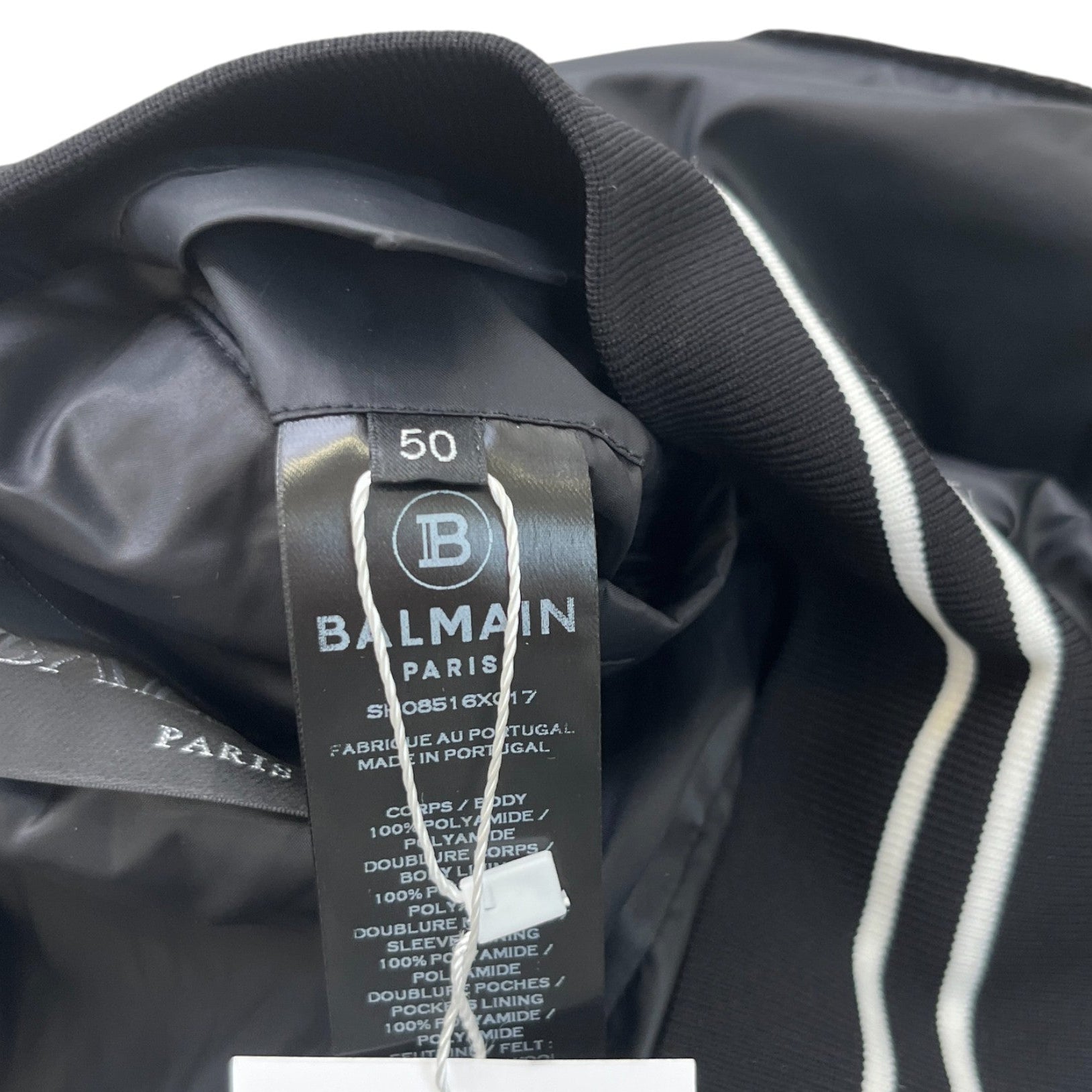 Men's Logo Print Bomber Jacket Black Size IT 50 / L