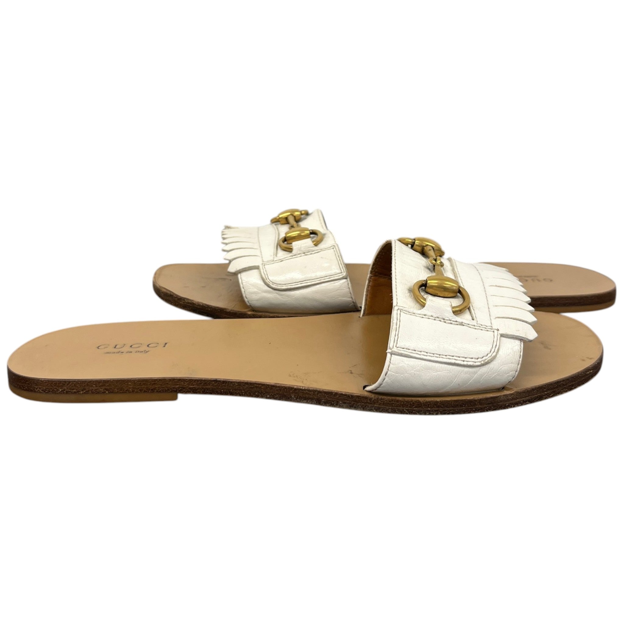 Women's Fringe Horsebit Sandals White Size EU 39 / UK 6