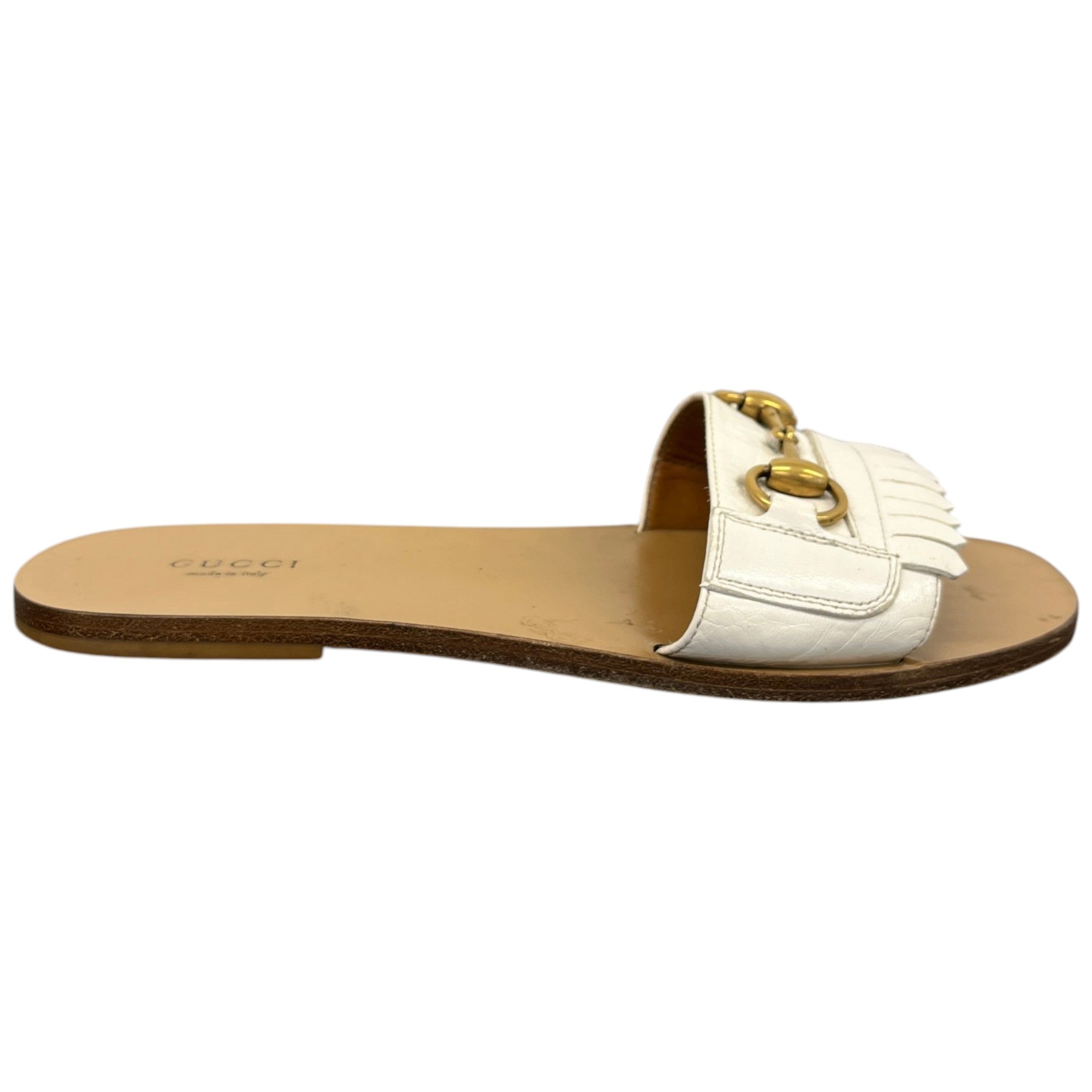 Women's Fringe Horsebit Sandals White Size EU 39 / UK 6