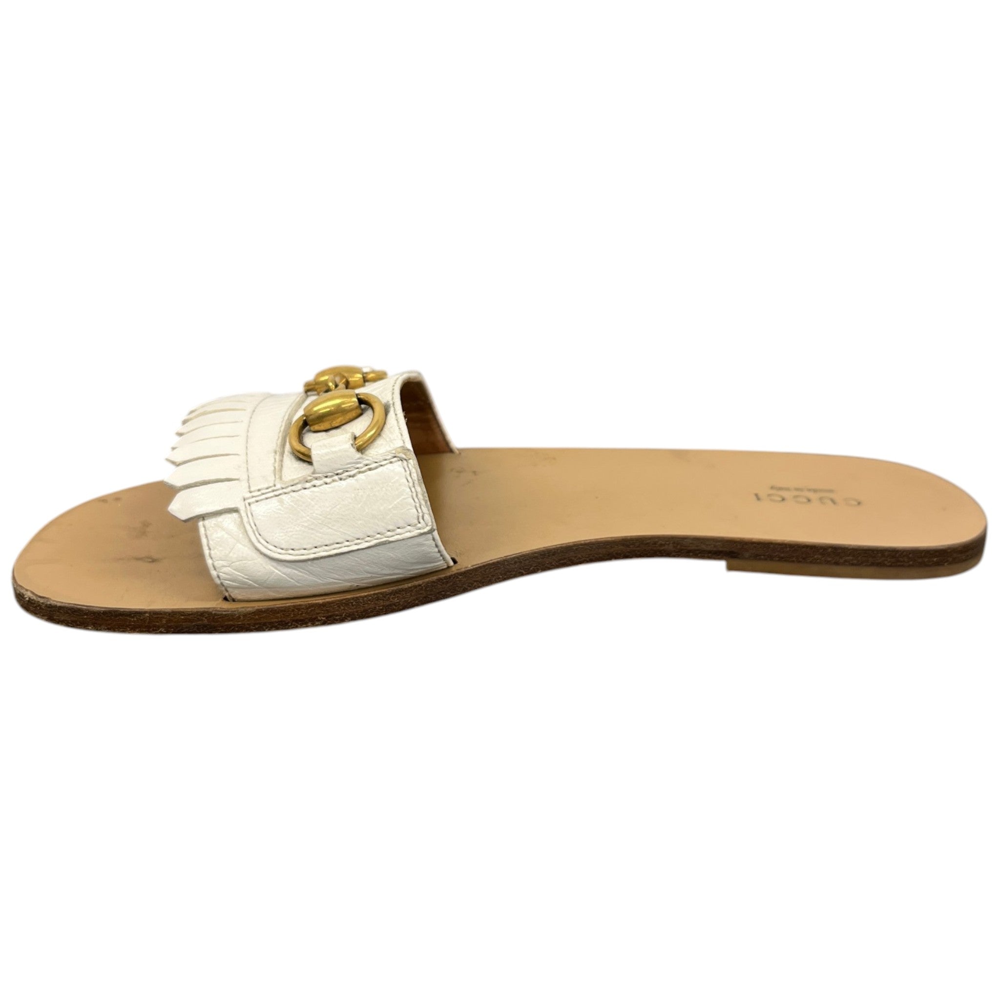Women's Fringe Horsebit Sandals White Size EU 39 / UK 6
