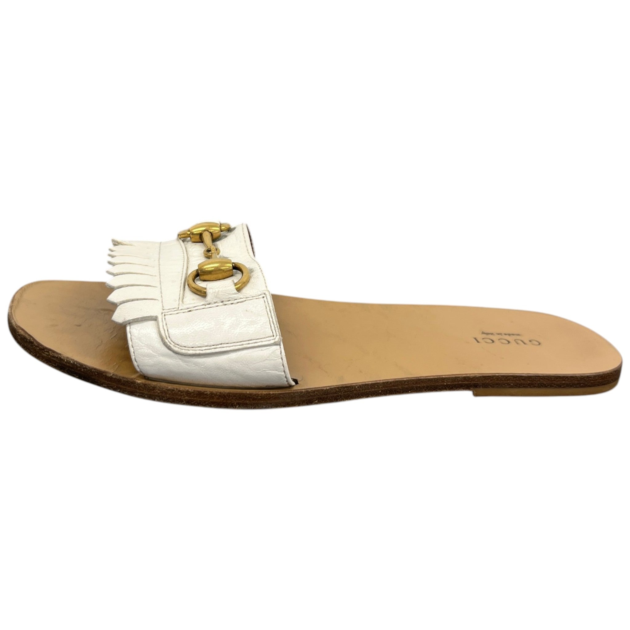 Women's Fringe Horsebit Sandals White Size EU 39 / UK 6
