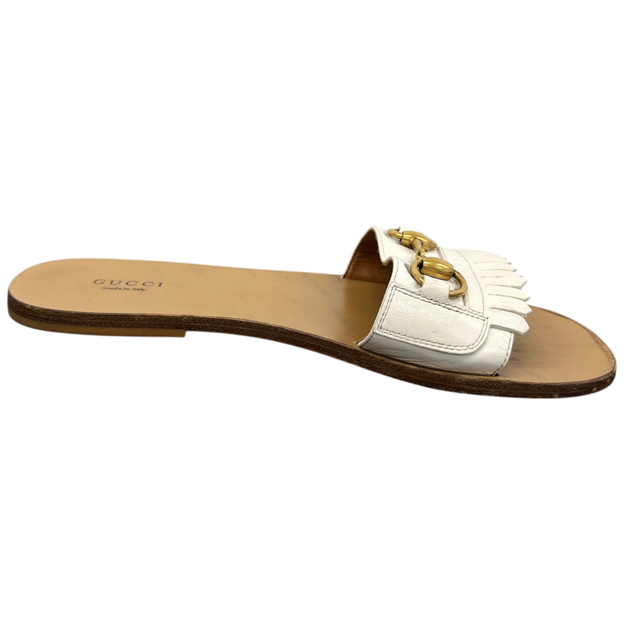 Women's Fringe Horsebit Sandals White Size EU 39 / UK 6
