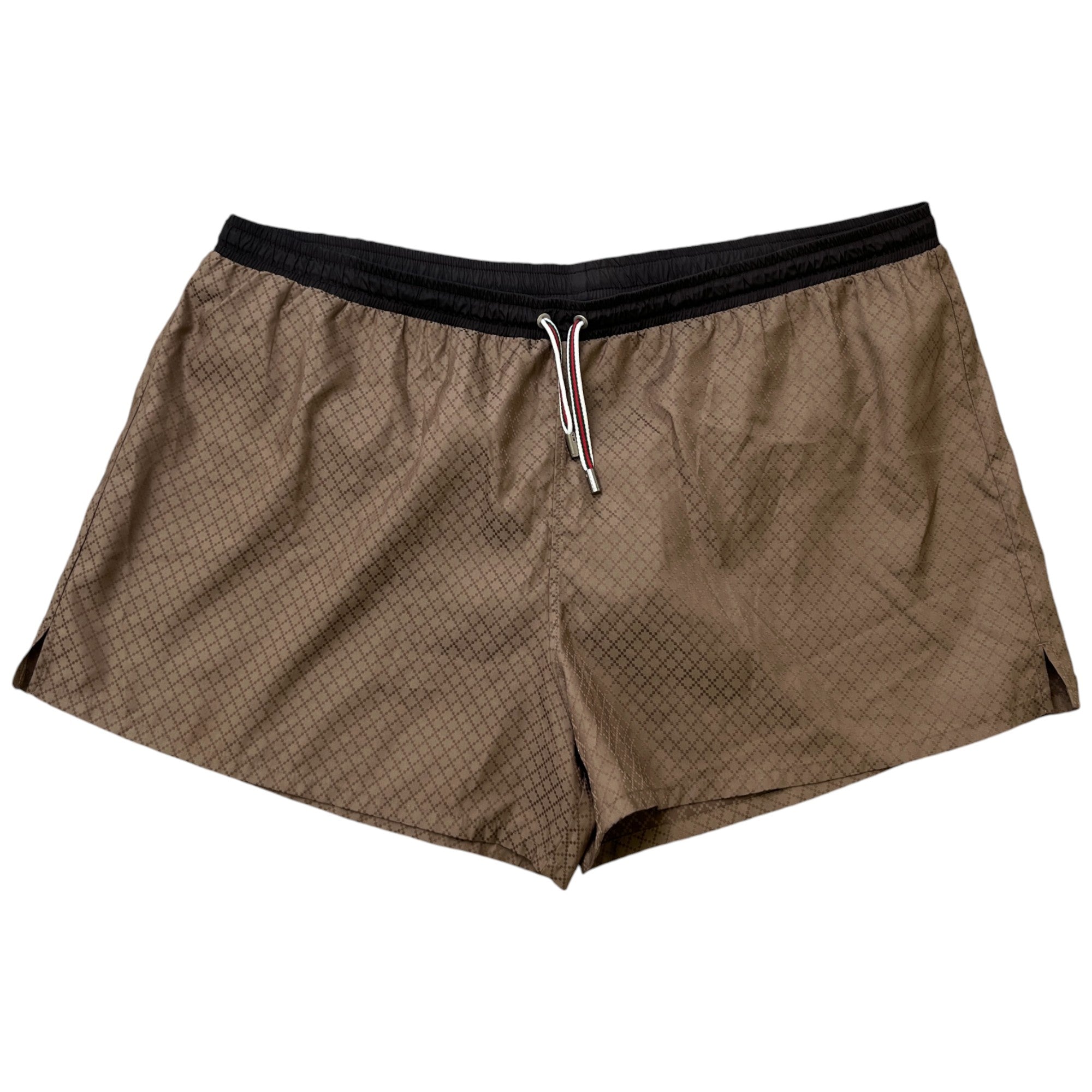 Men's Web Detail Swim Shorts Brown Size XXL