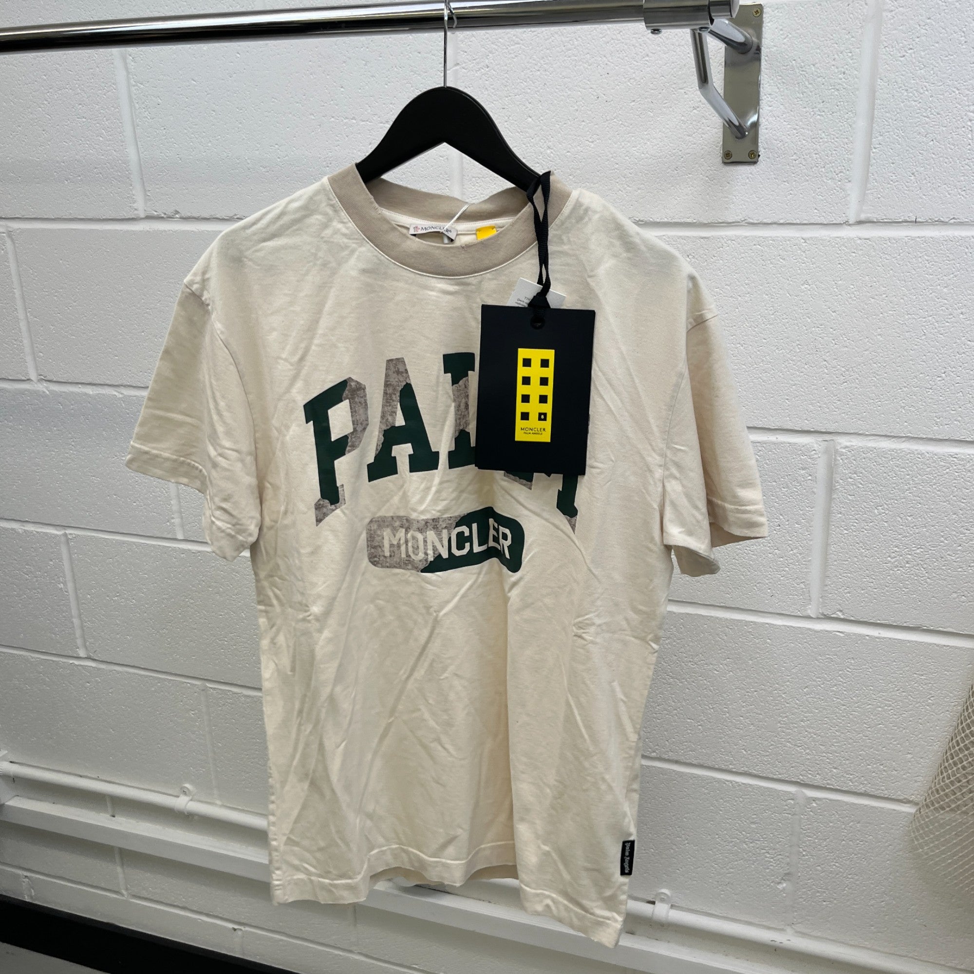 Men's Moncler X Palm Angels T-Shirt Cream Size M