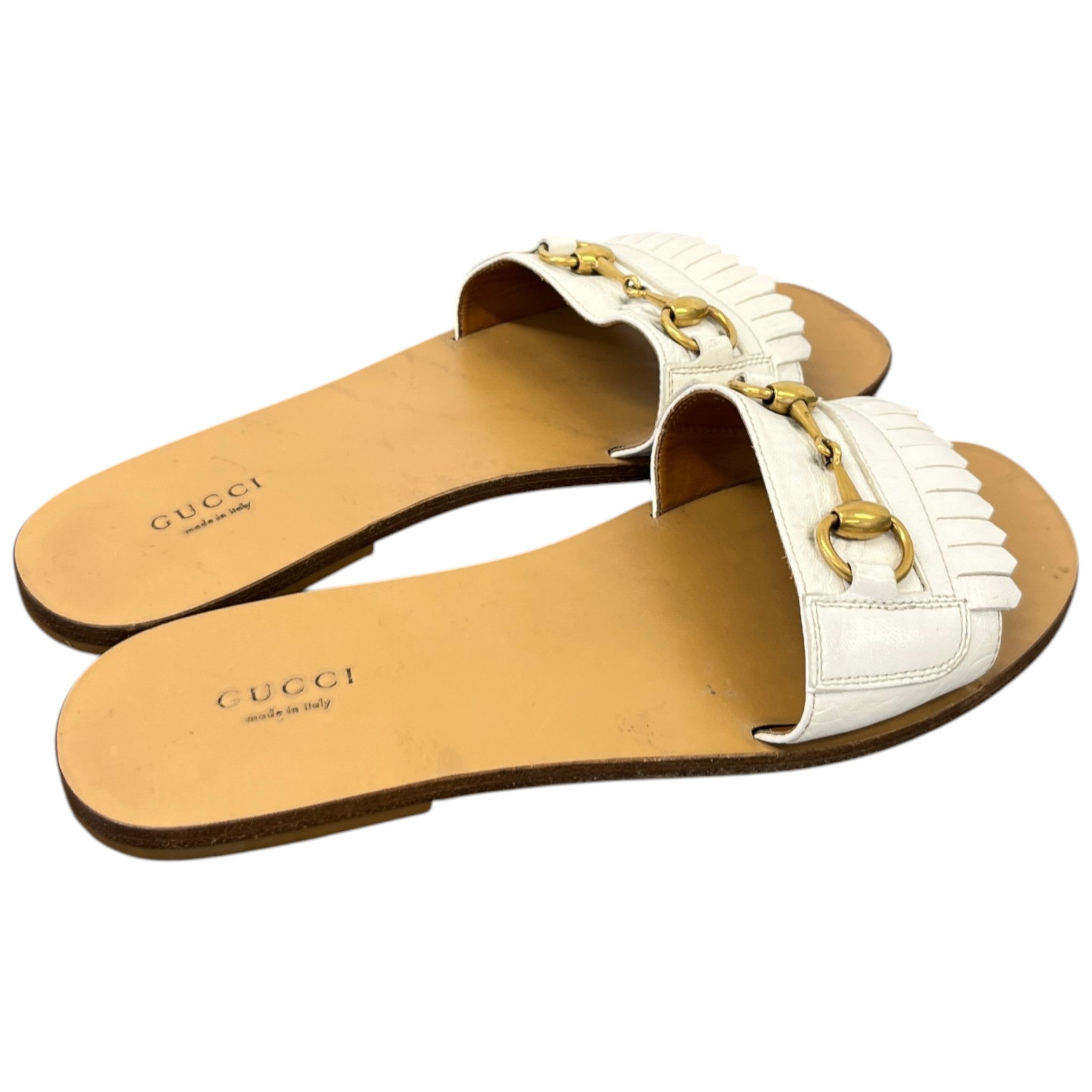 Women's Fringe Horsebit Sandals White Size EU 39 / UK 6