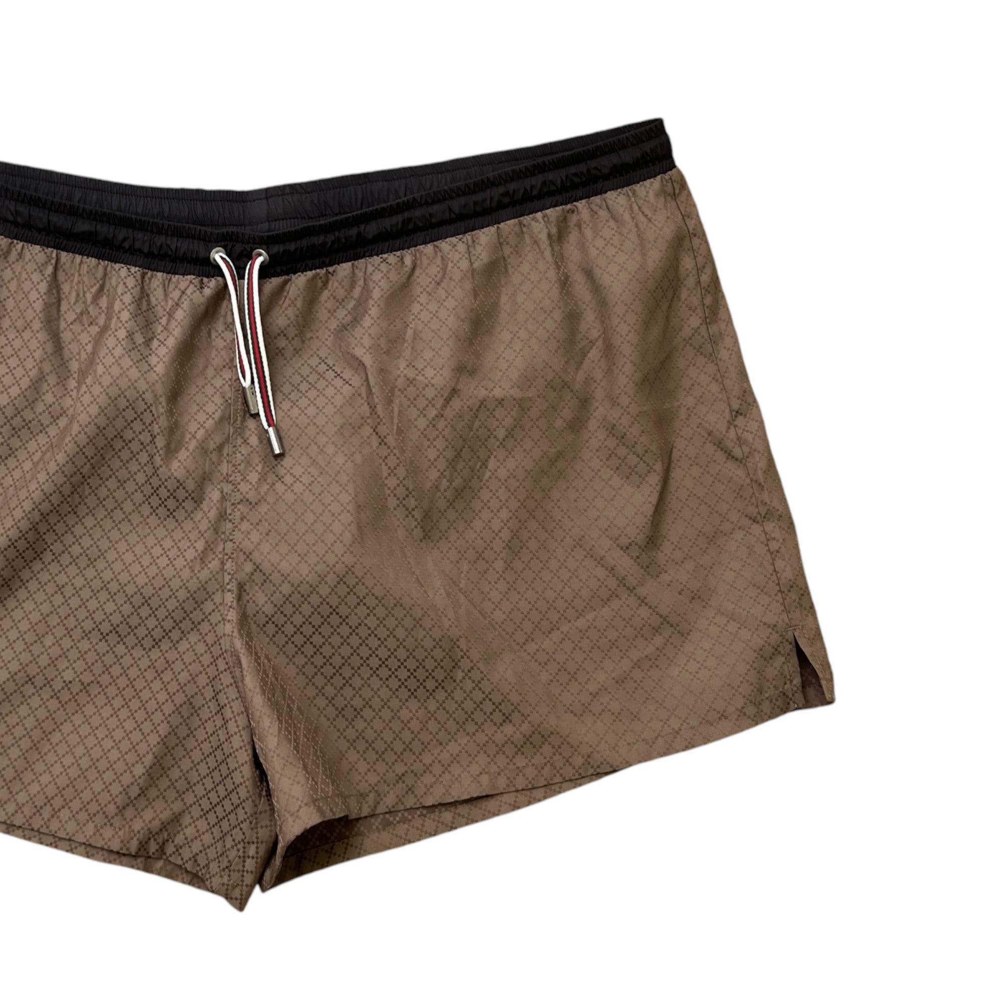Men's Web Detail Swim Shorts Brown Size XXL