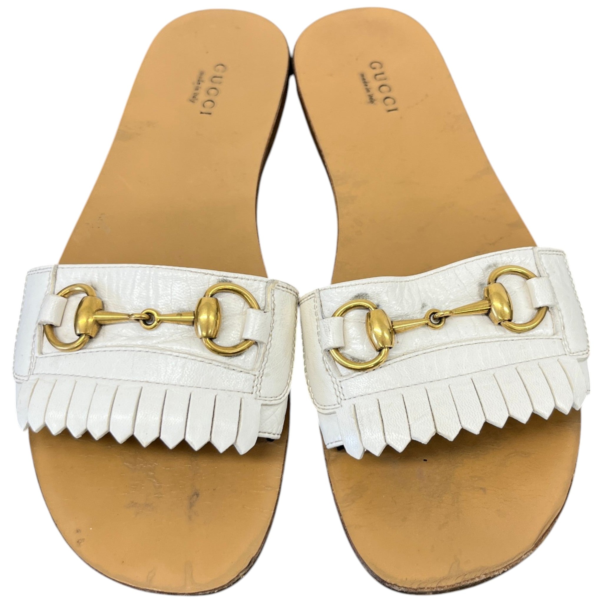 Women's Fringe Horsebit Sandals White Size EU 39 / UK 6