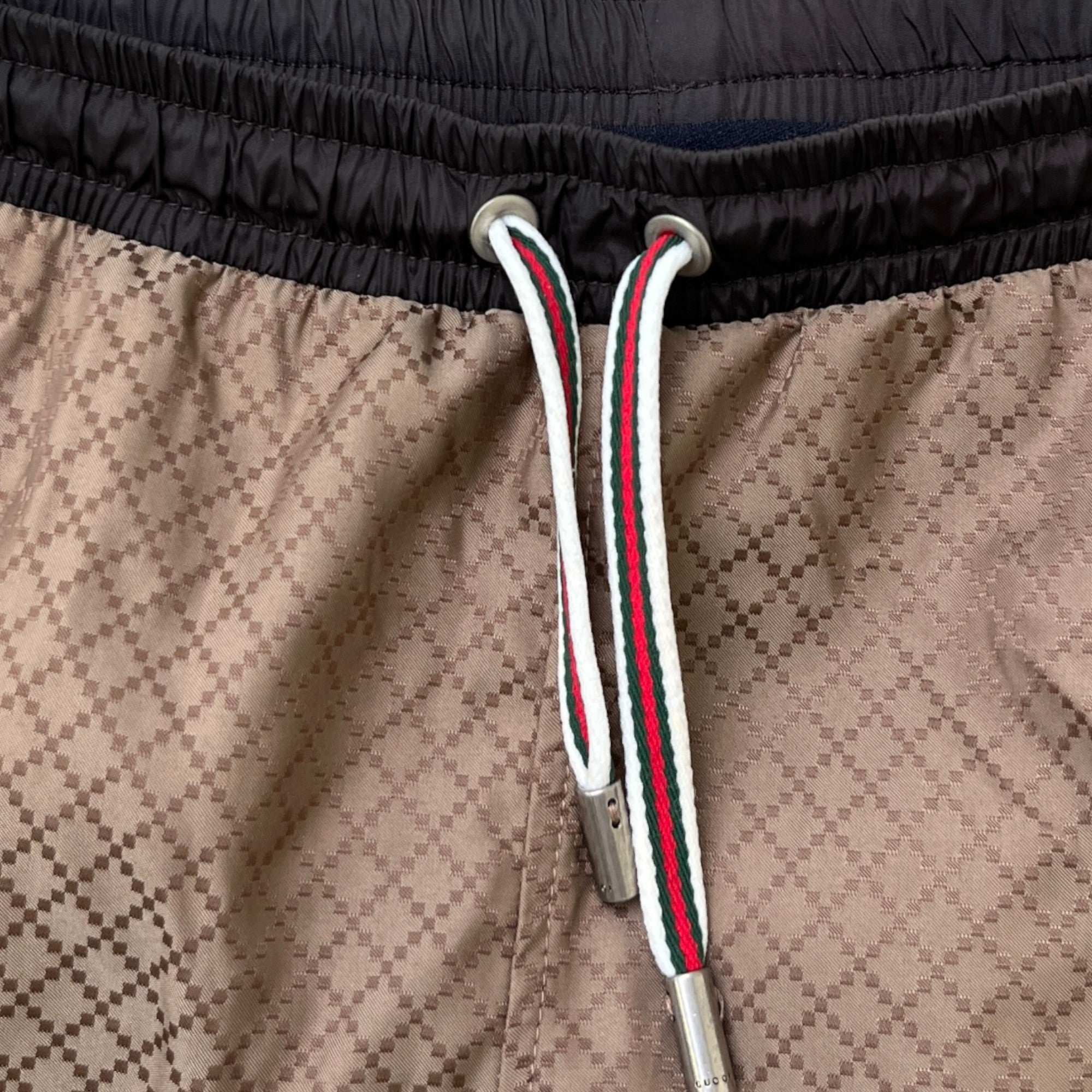 Men's Web Detail Swim Shorts Brown Size XXL