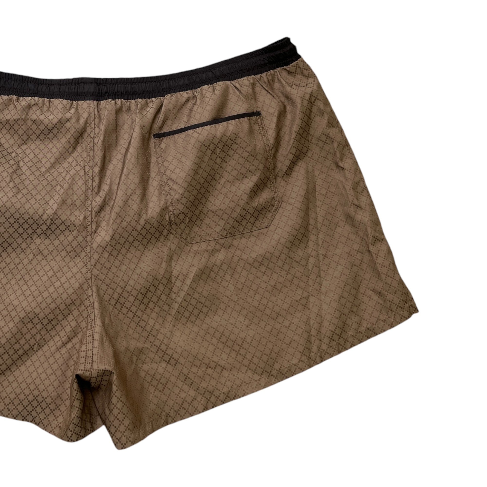Men's Web Detail Swim Shorts Brown Size XXL