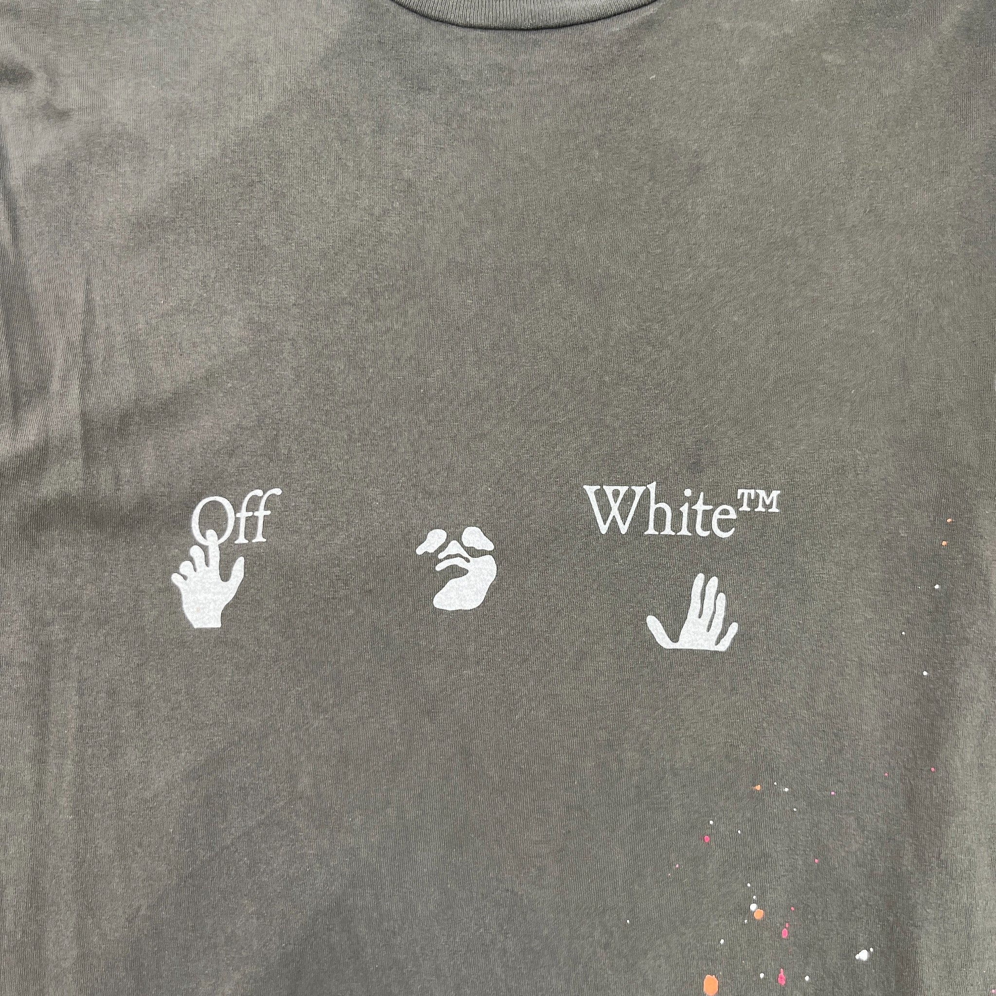 Men's Paint Splatter Logo T-Shirt Charcoal Size M