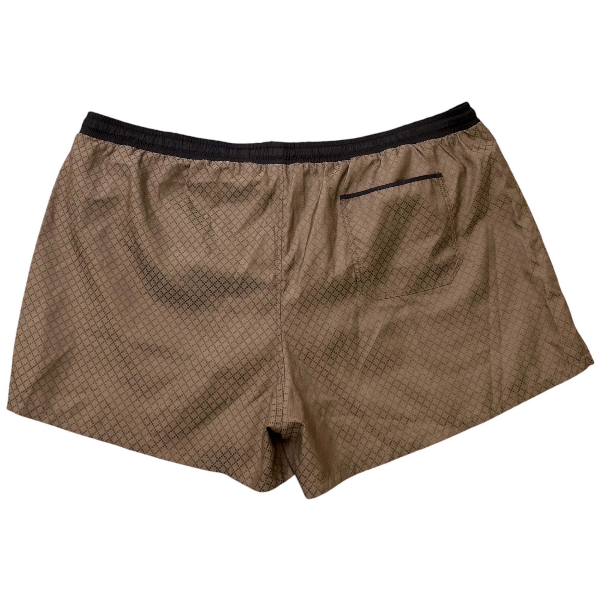 Men's Web Detail Swim Shorts Brown Size XXL