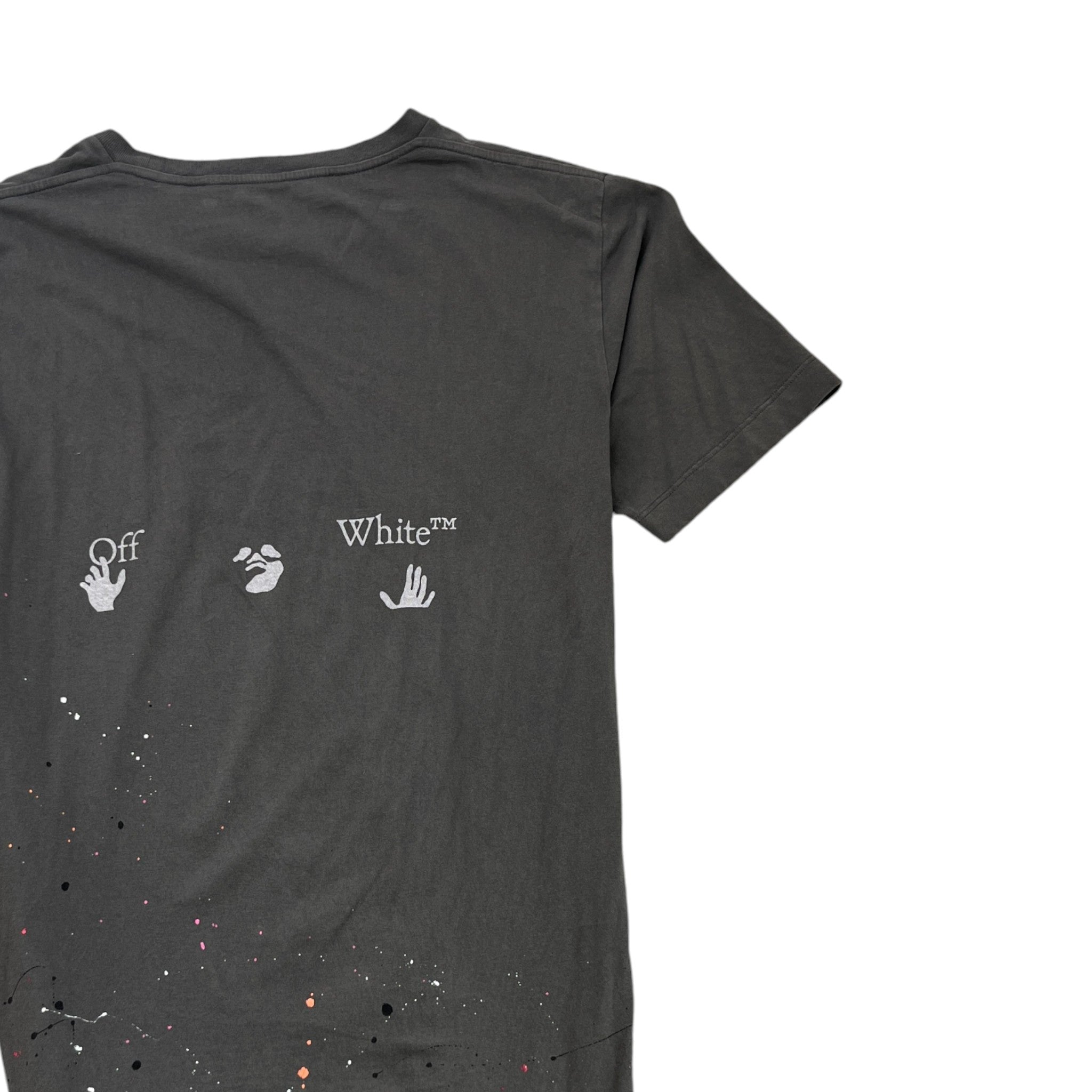 Men's Paint Splatter Logo T-Shirt Charcoal Size M