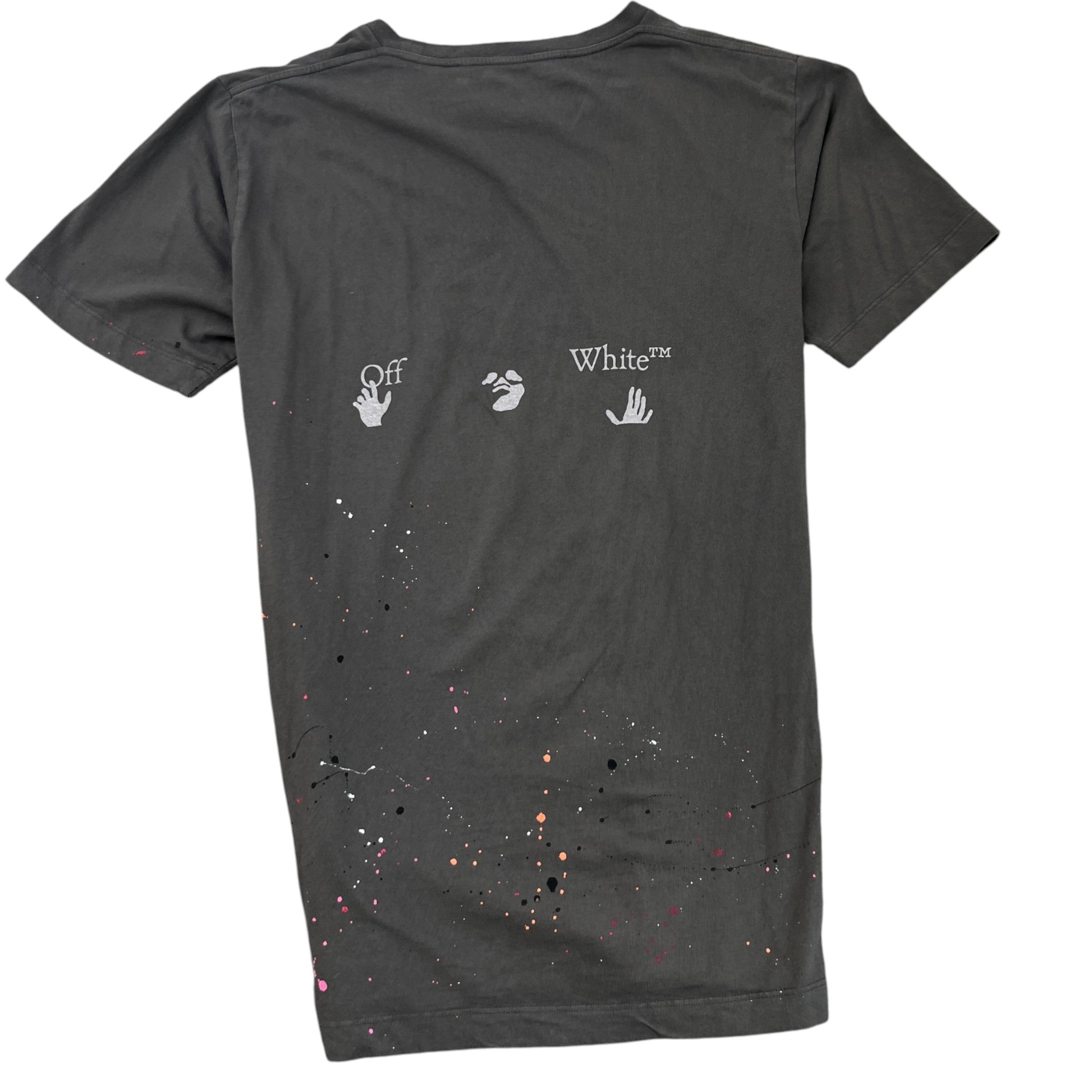 Men's Paint Splatter Logo T-Shirt Charcoal Size M