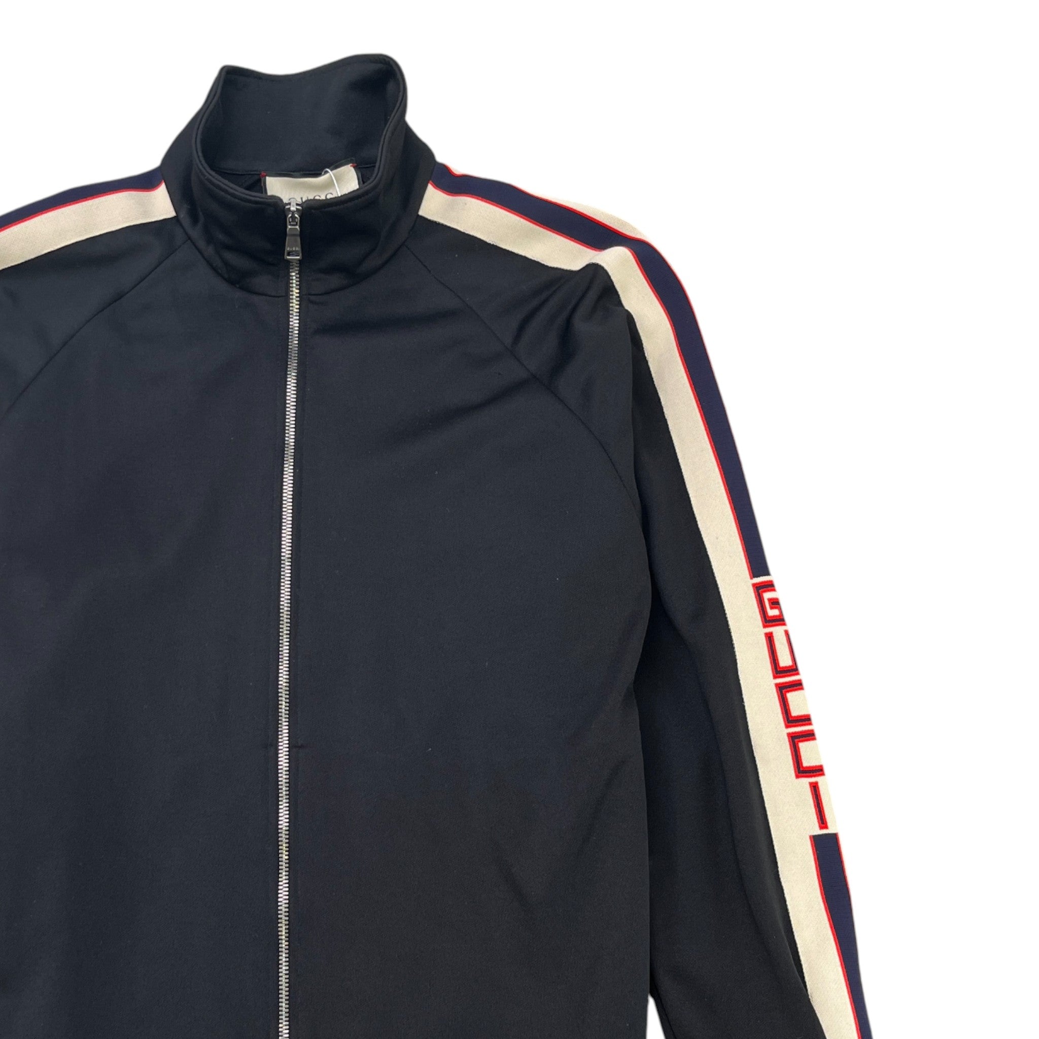 Men's Tape Logo Track Jacket Black Size M