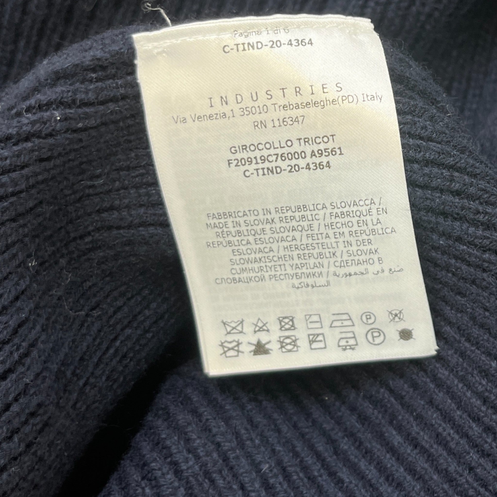 Men's Girocollo Jumper Navy Size L