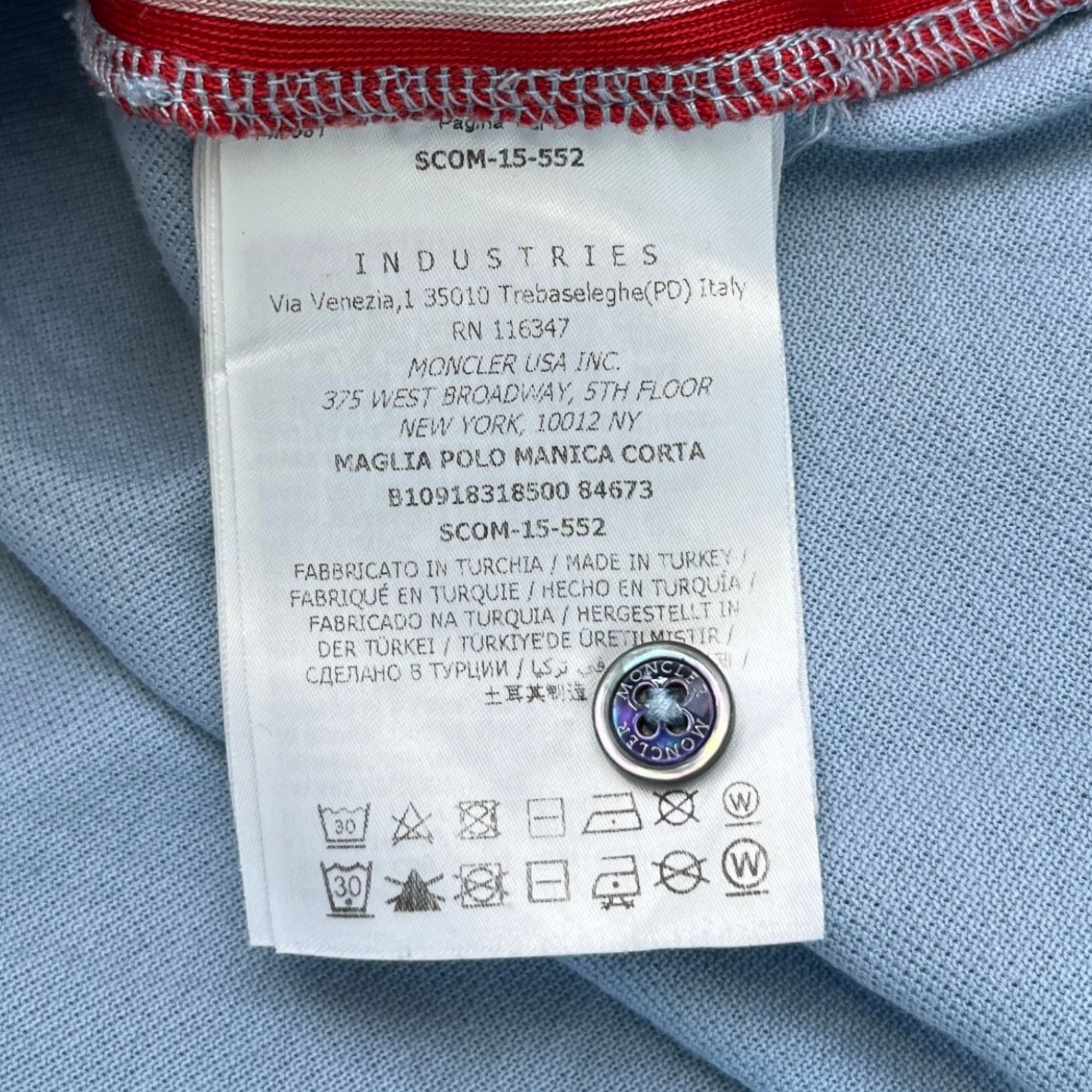 Men's Maglia Polo Shirt Blue Size L