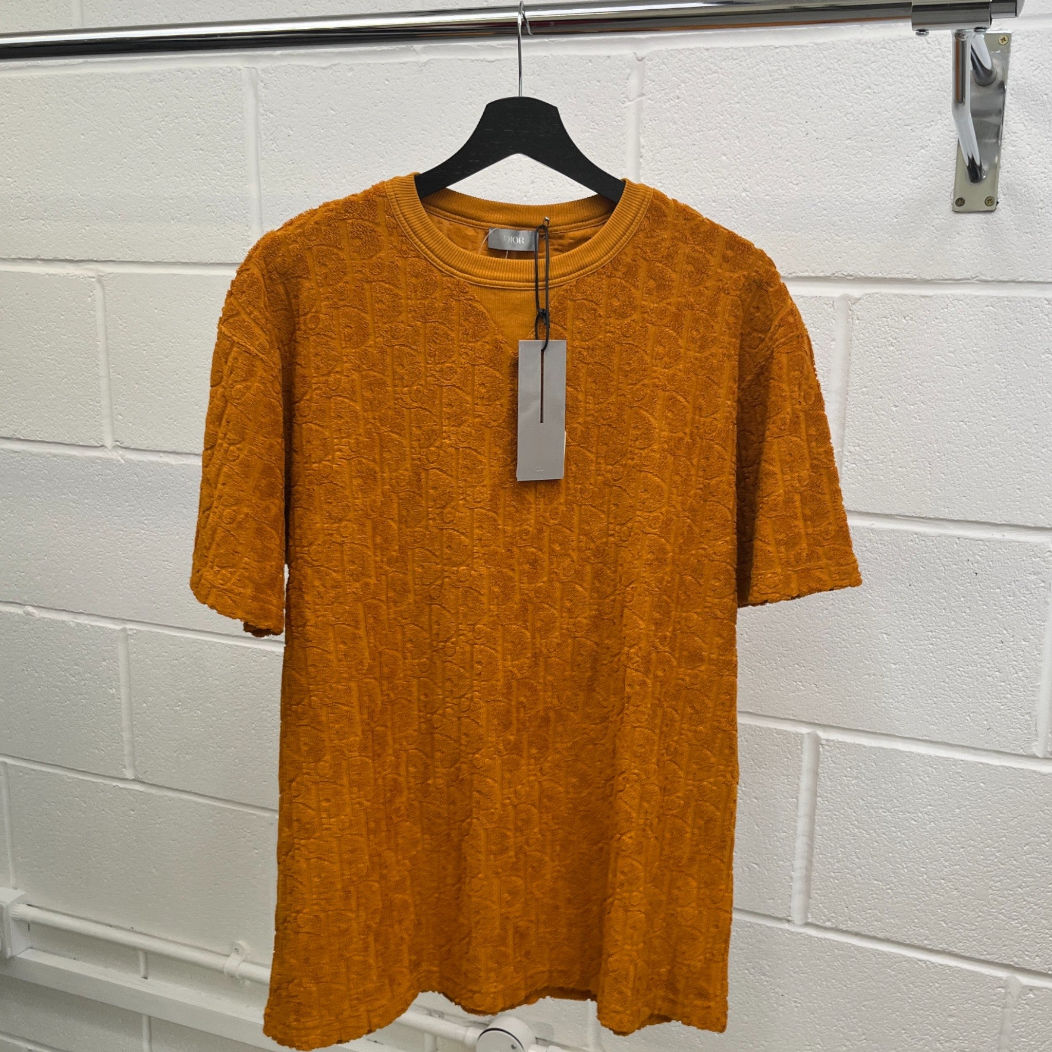 Men's Oblique Towelling T-Shirt Orange Size M