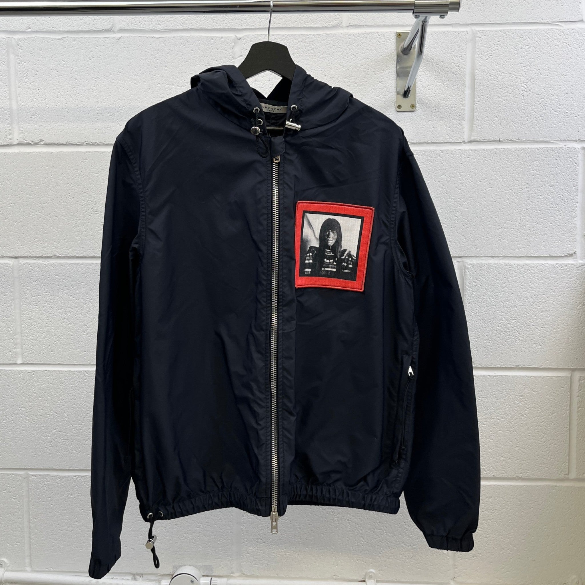 Men's Applique Logo Windbreaker Black Size IT 48 / M