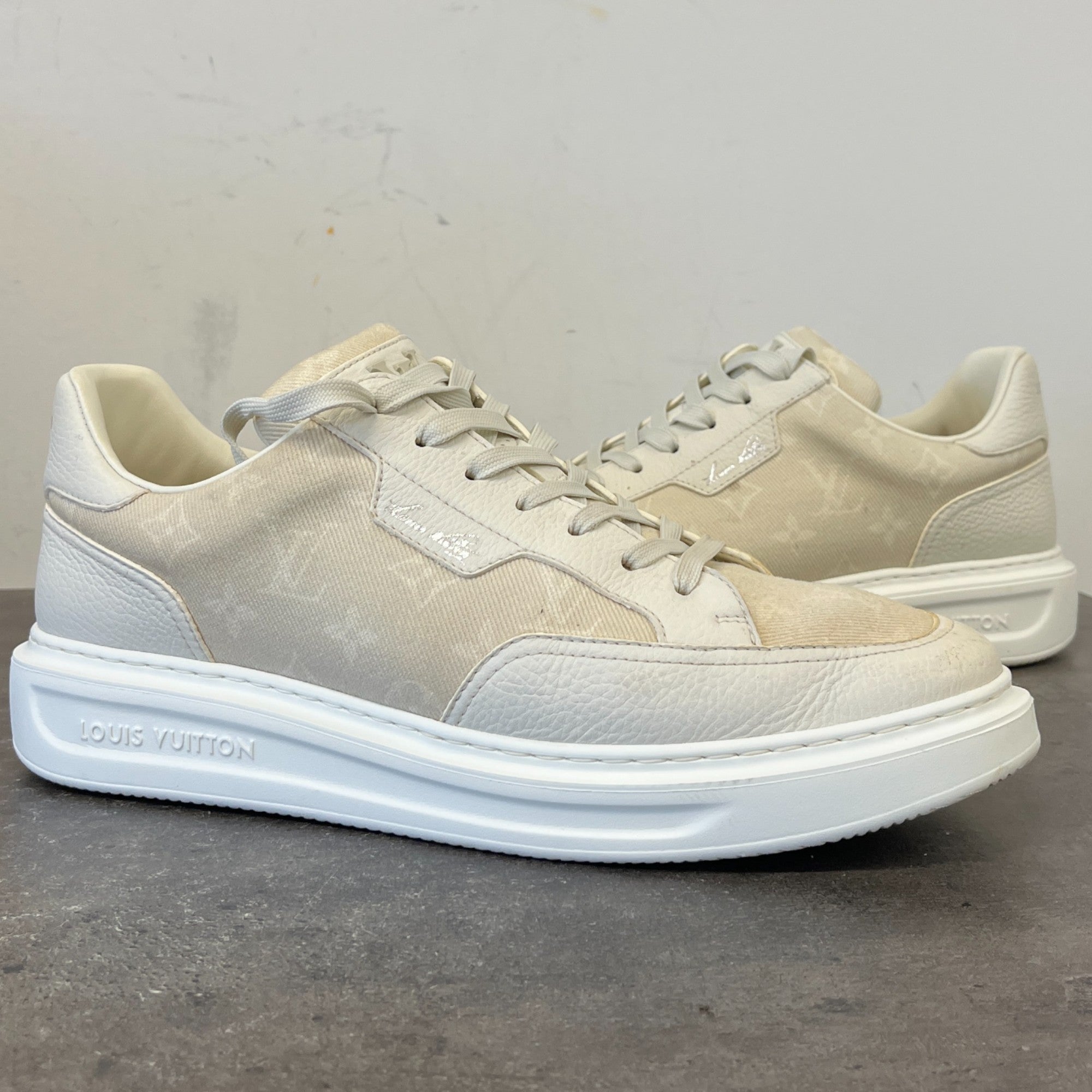 Men's Beverly Hills Monogram Low Trainers Beige Size EU 43 / UK 9