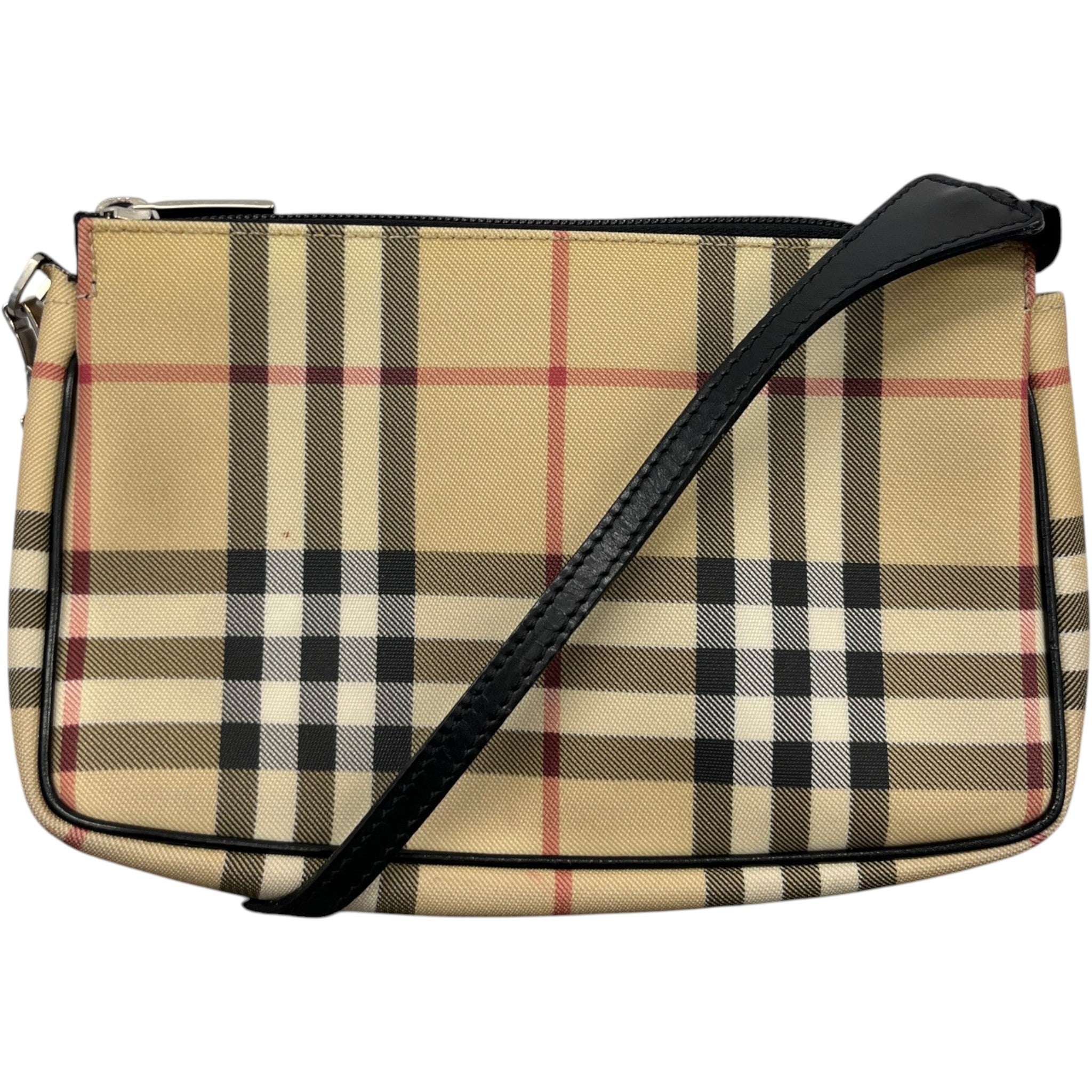 Women's Check Print Shoulder Bag Beige