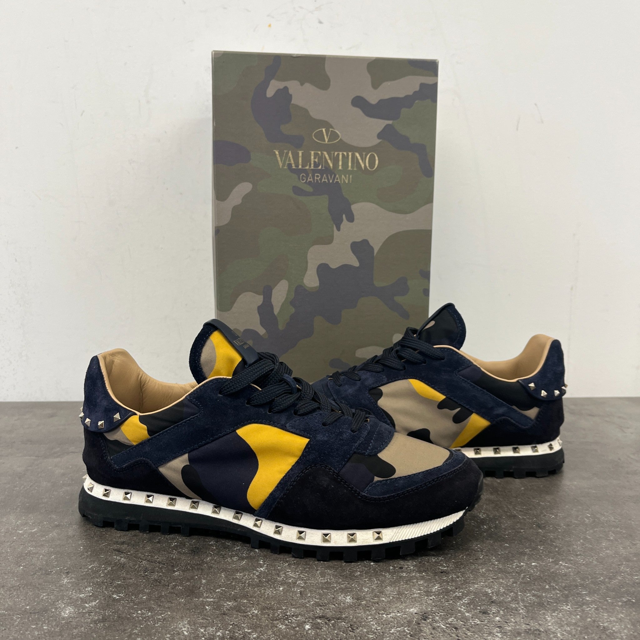 Men's Rockrunner Camouflage Low Trainers Navy Size EU 41 / UK 7