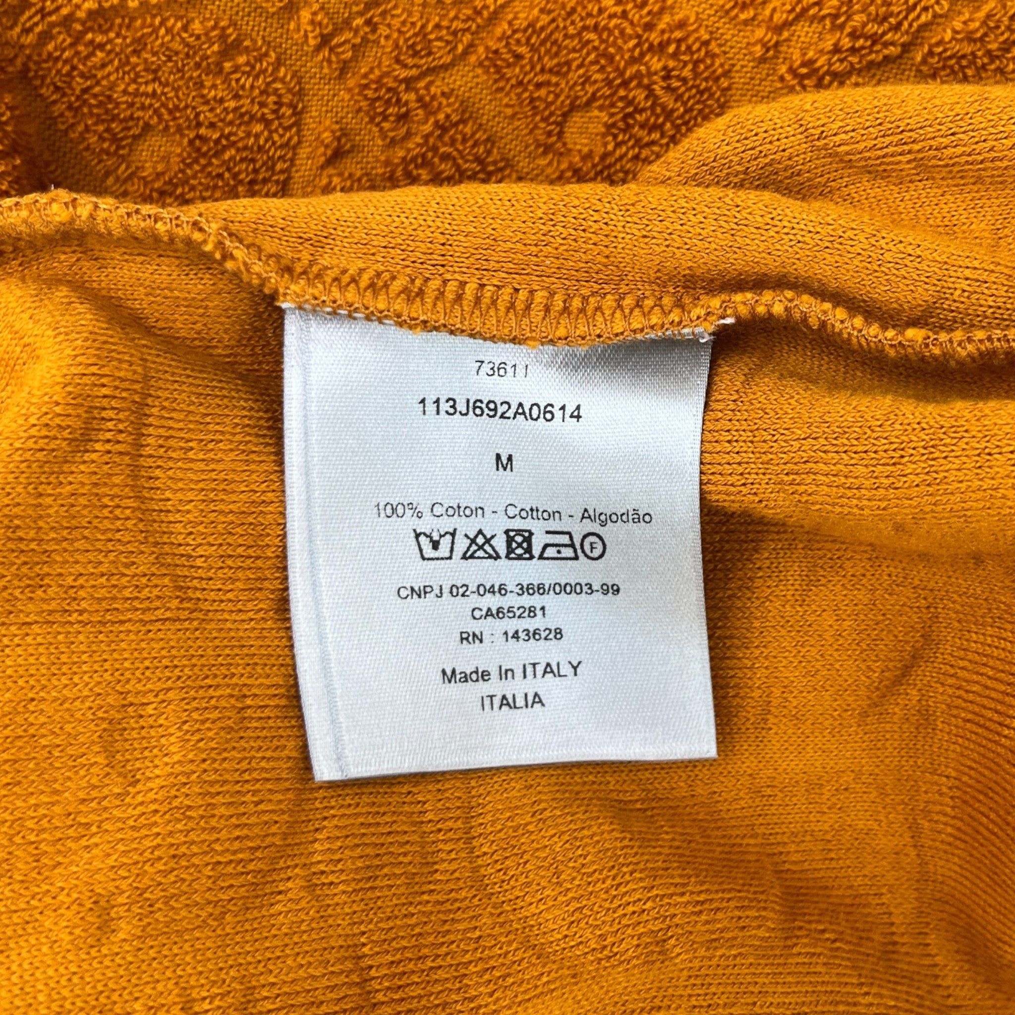 Men's Oblique Towelling T-Shirt Orange Size M