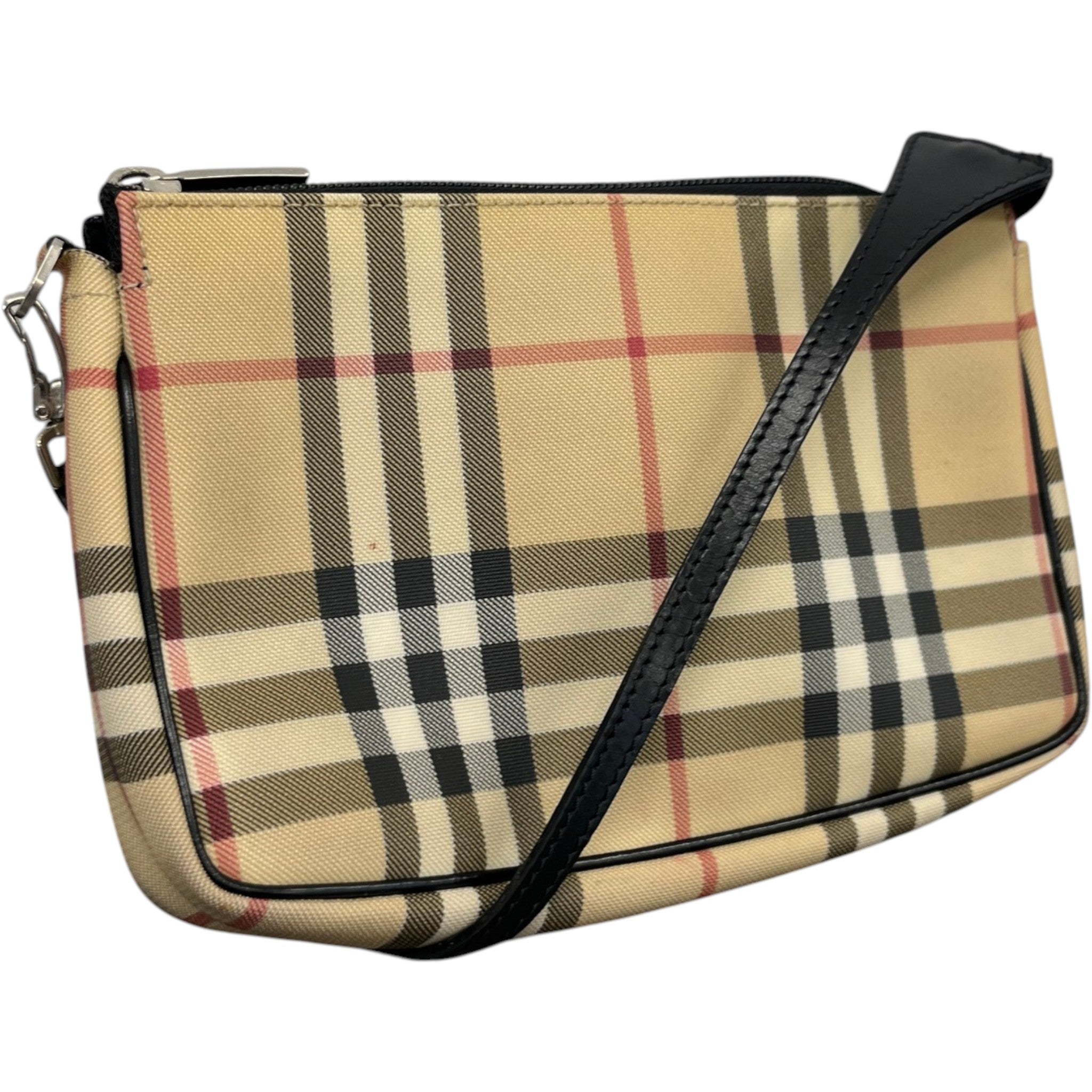 Women's Check Print Shoulder Bag Beige