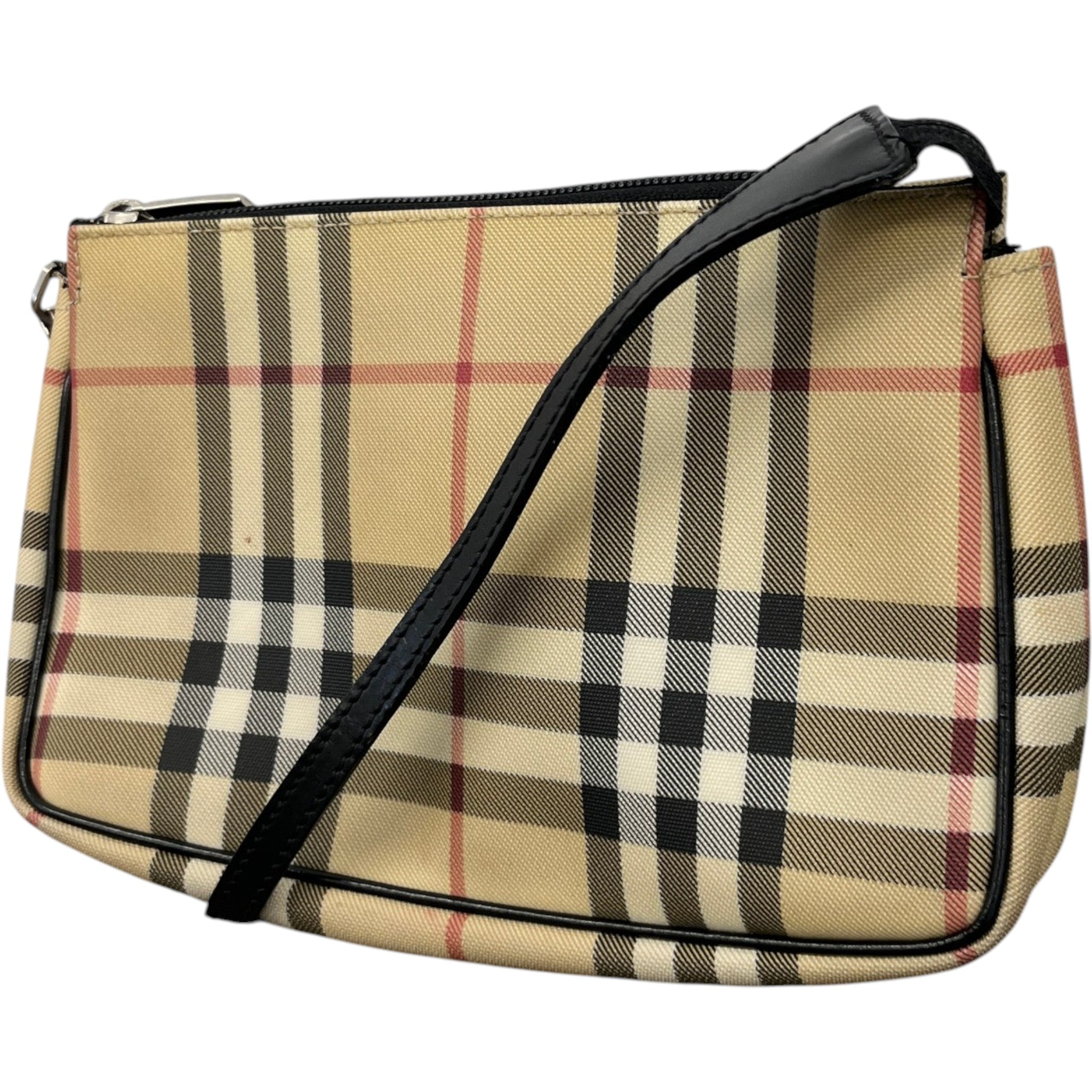 Women's Check Print Shoulder Bag Beige