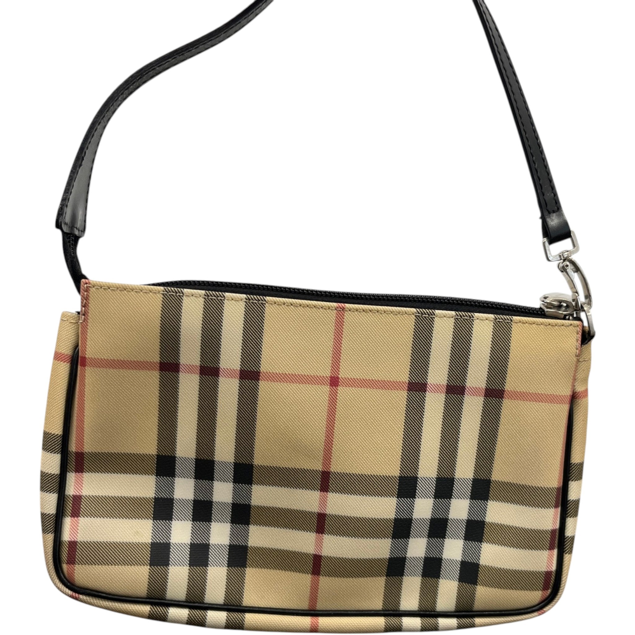 Women's Check Print Shoulder Bag Beige