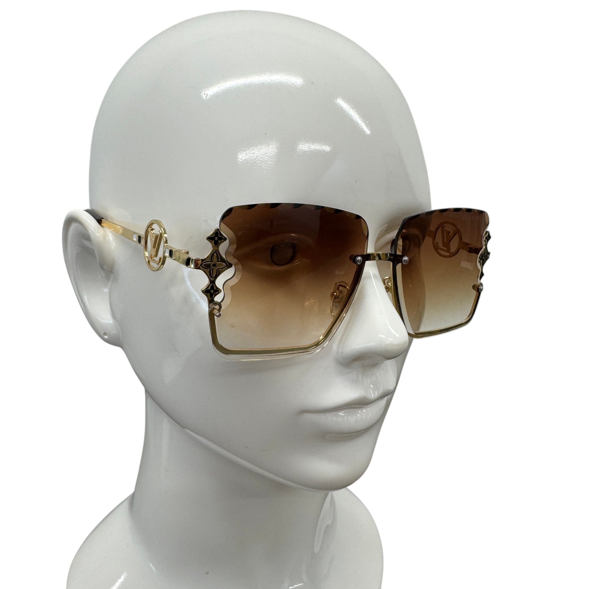 Women's Lv Jewel Square Sunglasses Gold